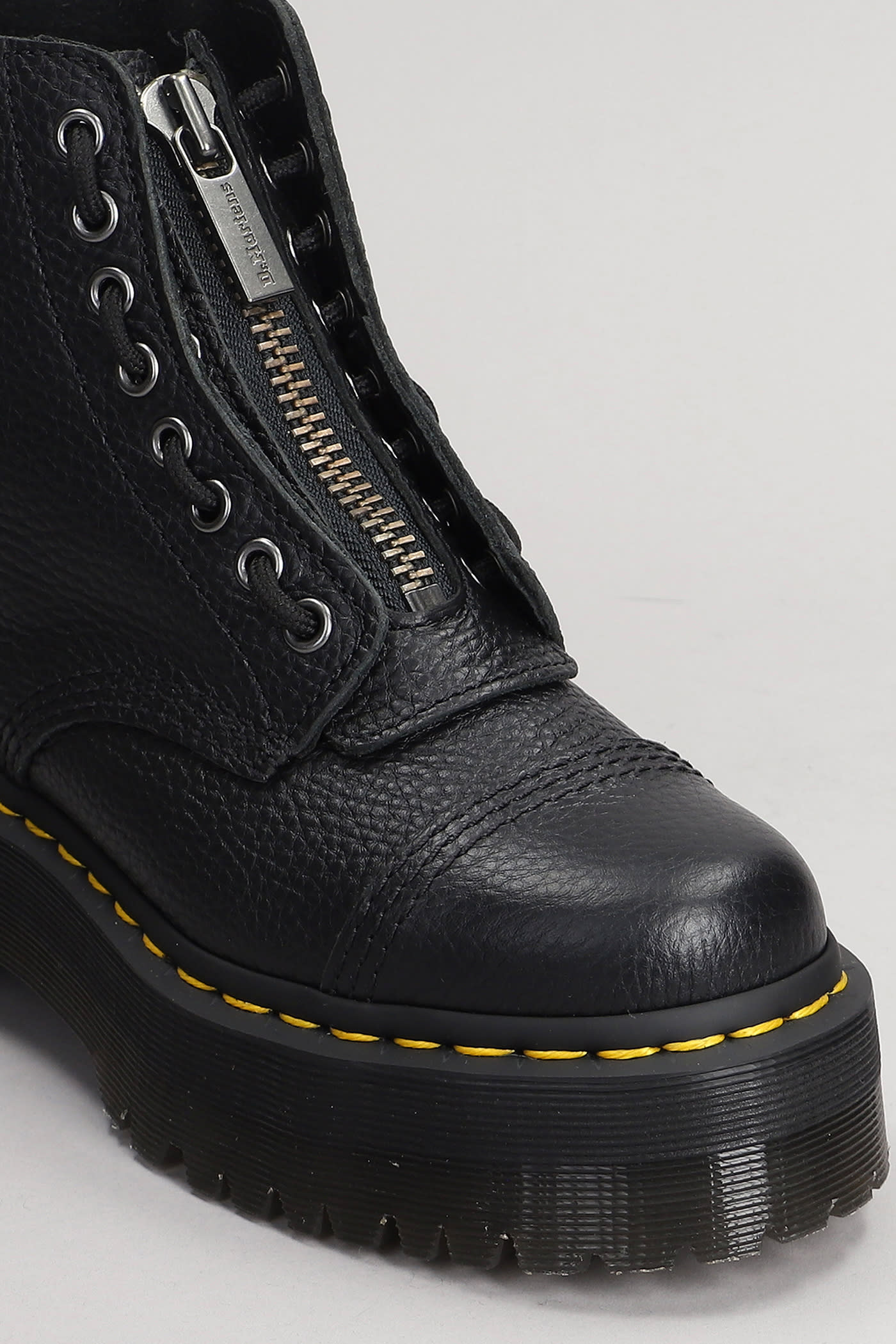 Shop Dr. Martens' Sinclair Combat Boots In Black Leather