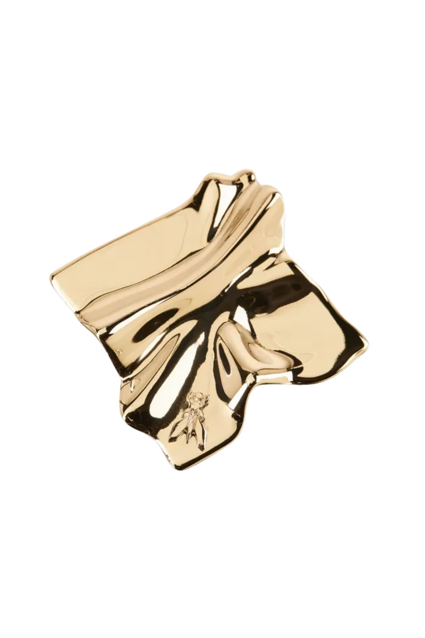 Patrizia Pepe Metal Crinckle Earrings In Zama And Brass