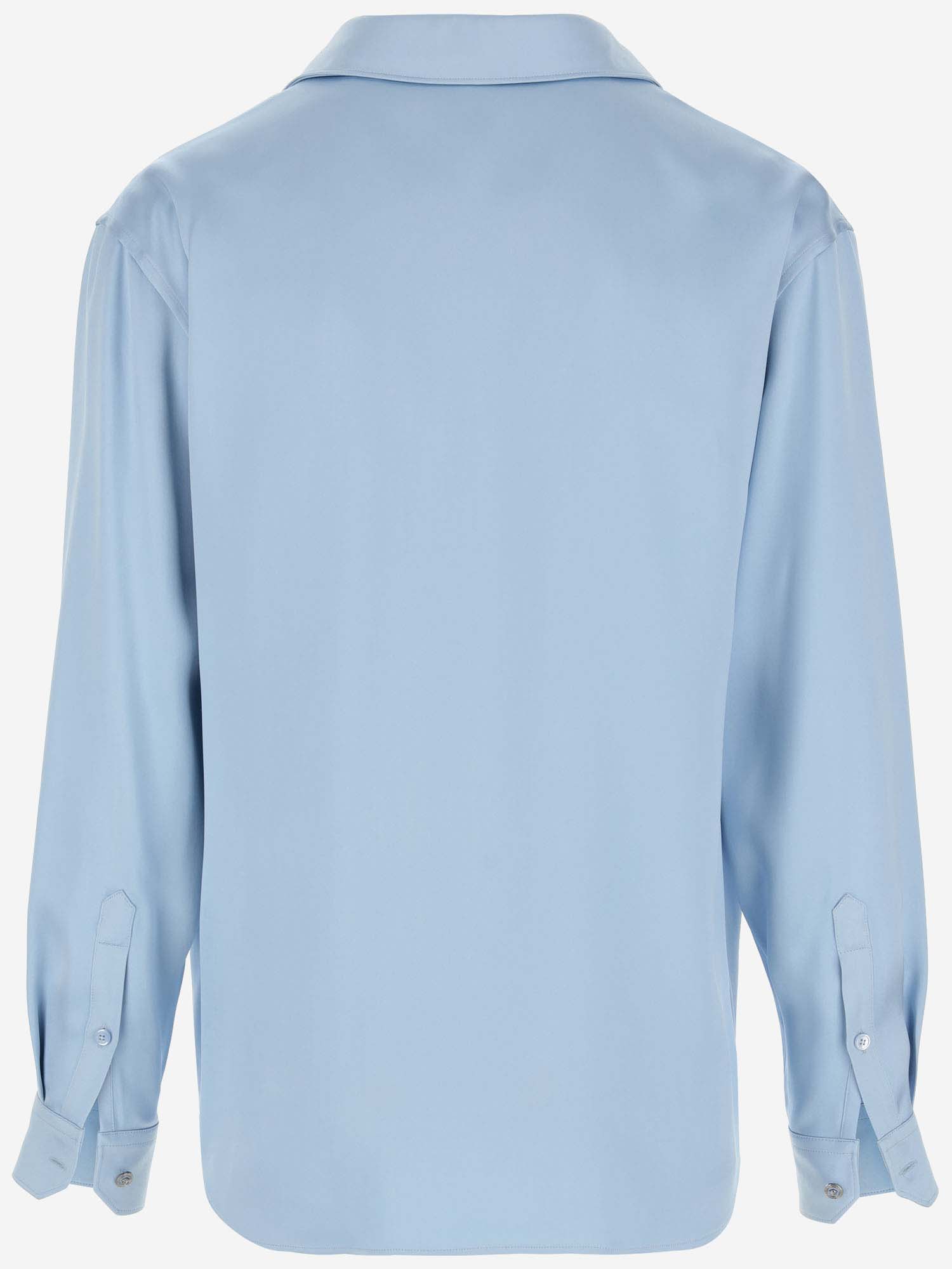 Shop Versace Viscose Blend Shirt In Blue