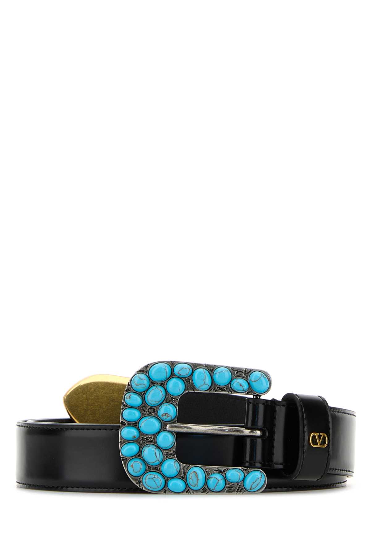 Valentino Logo Belt In Black