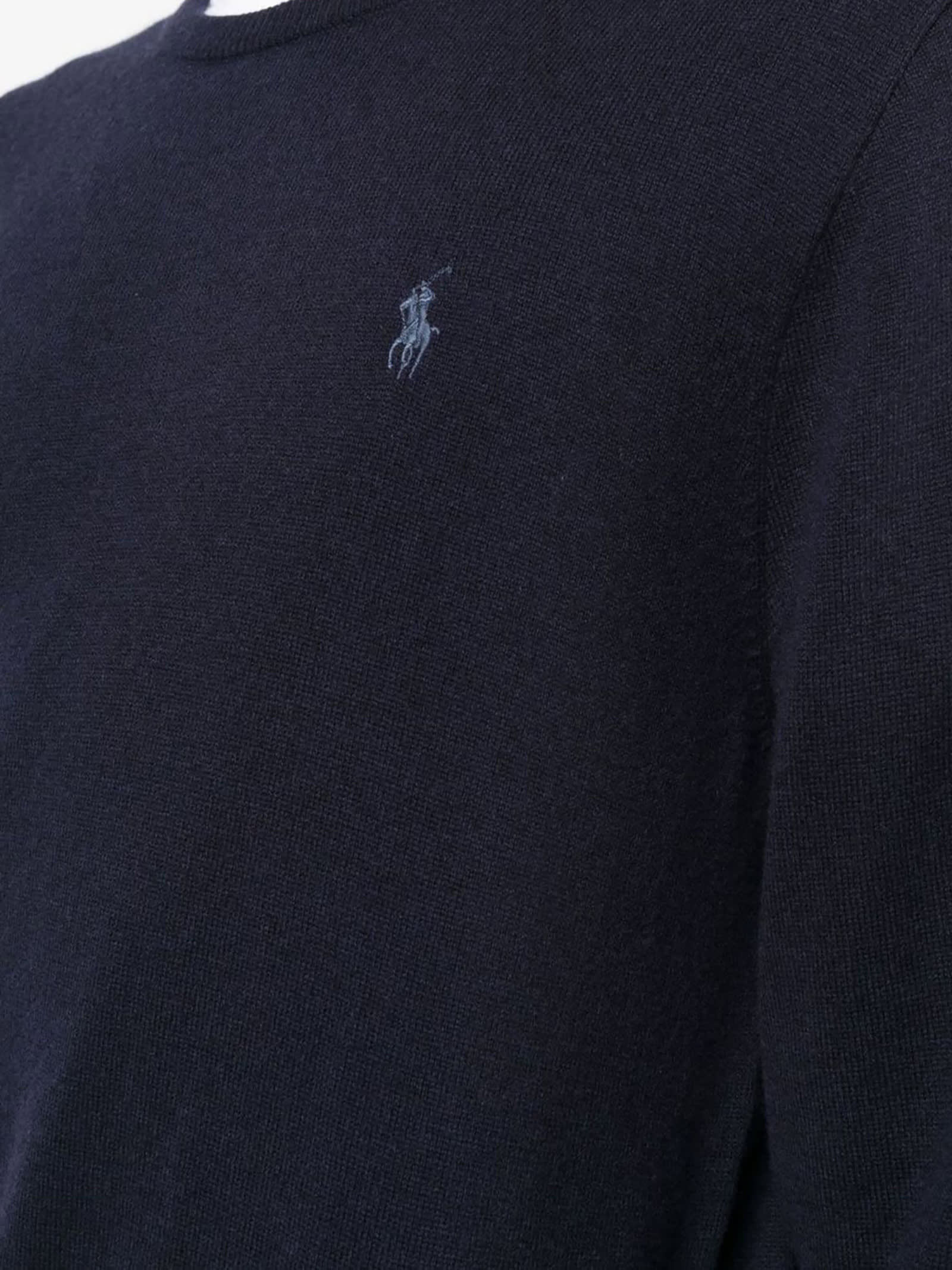 Shop Ralph Lauren Blue Wool Sweater