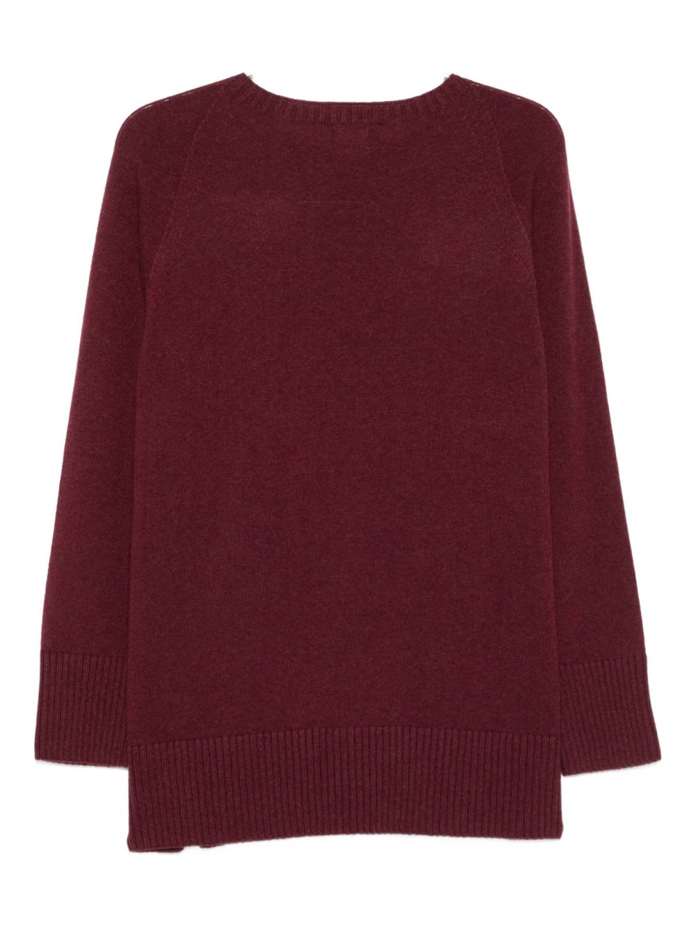Bruno Manetti Burgundy Cashmere And Wool Sweater In Red