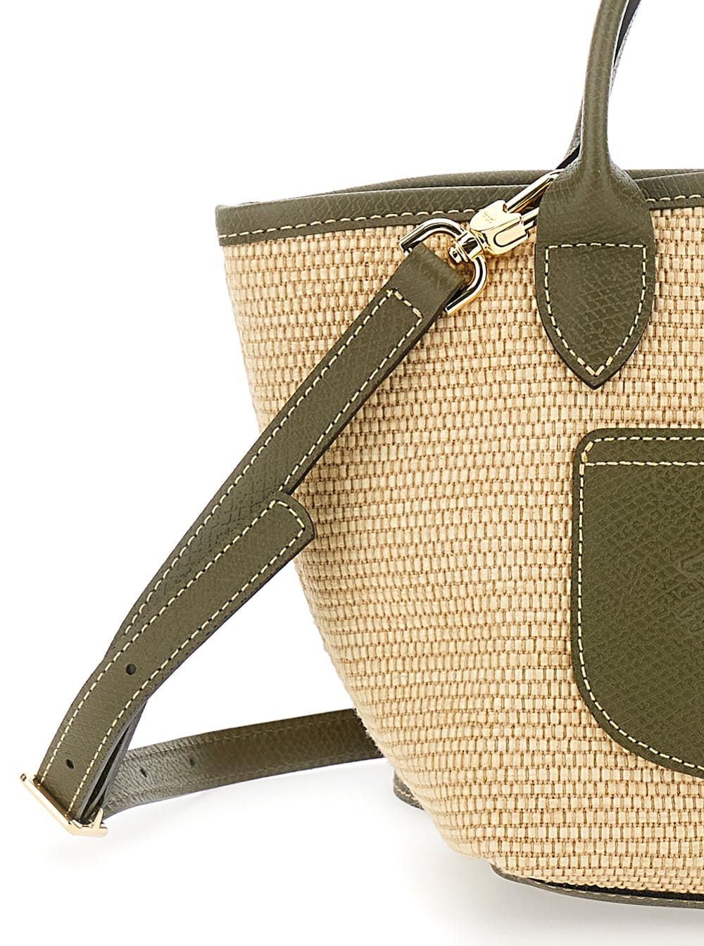 Longchamp 'le Pliage Xs' Green Handbag With Logo Embossed On The Front In Green