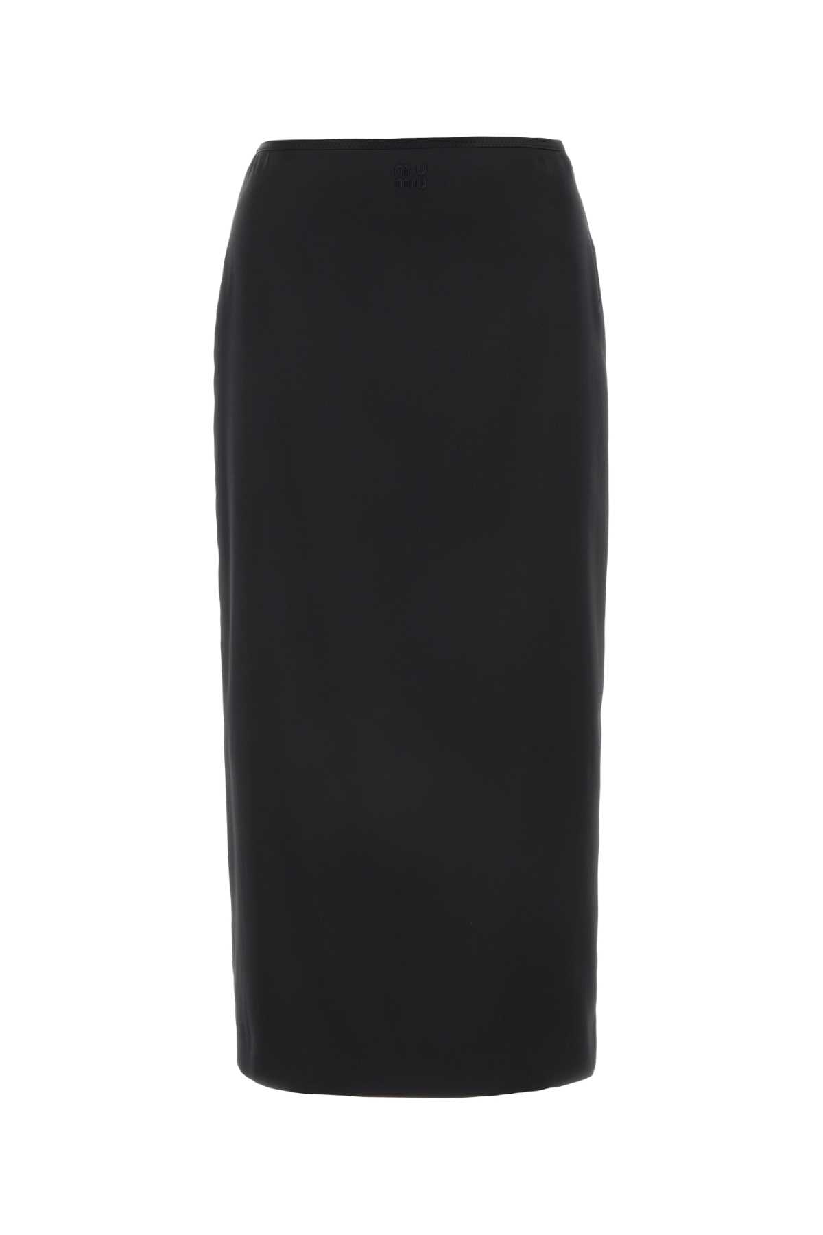 Black Stretch Silk Skirt