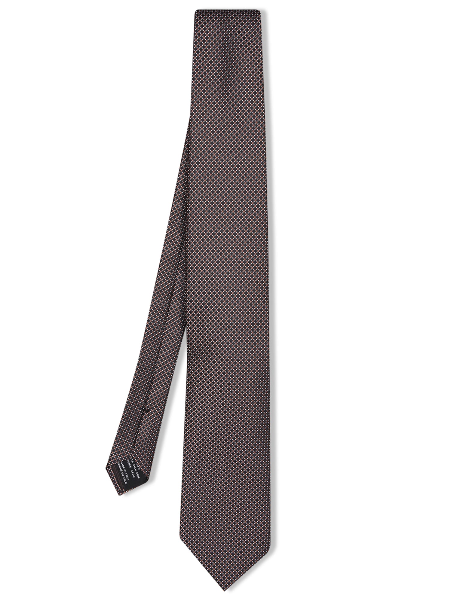 Shop Tom Ford Silk Tie In Blue/beige Micro Pattern