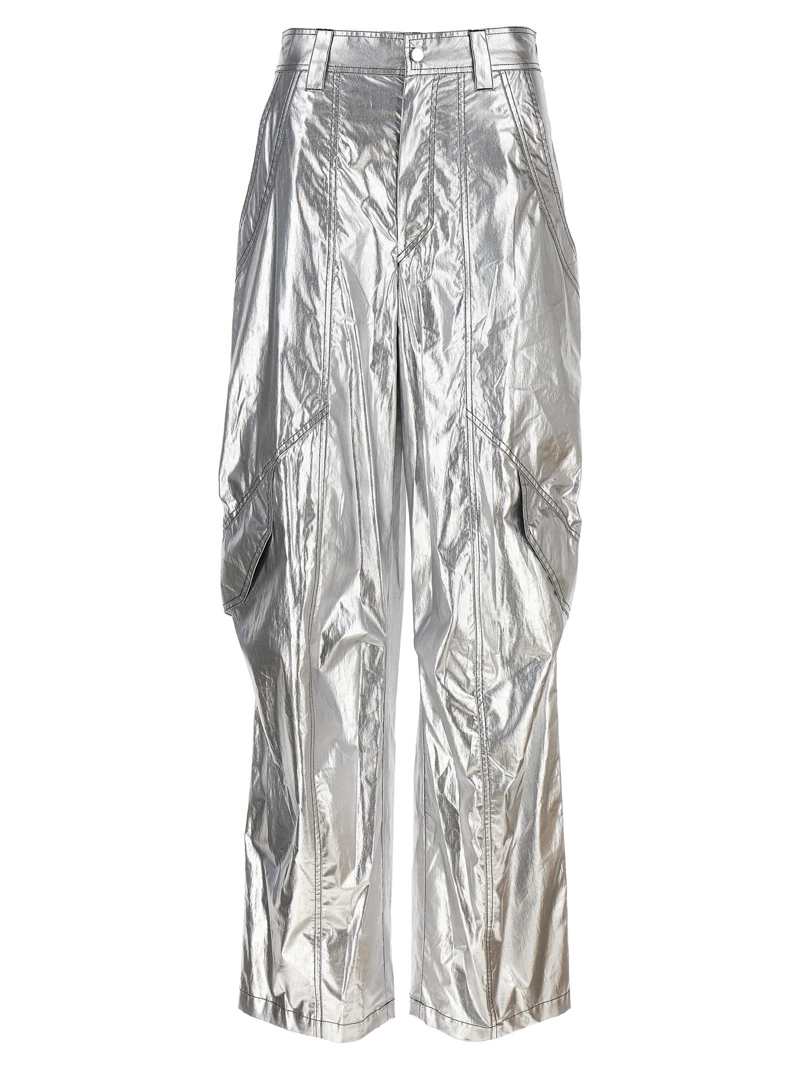 Shop Isabel Marant Divina Trousers In Silver