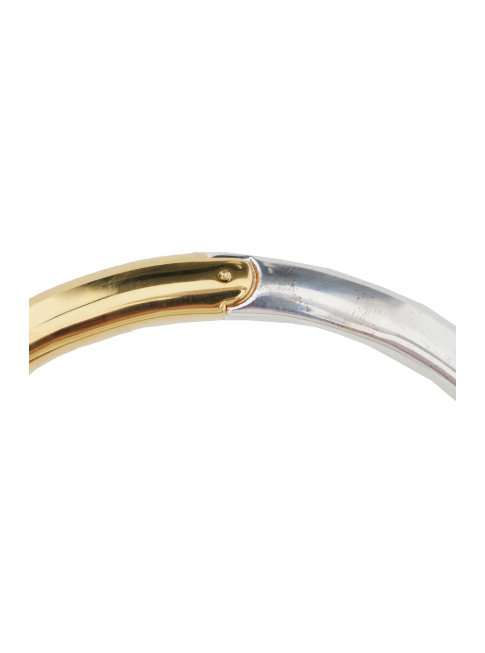 Gold And Silver Bicolor Check In 18k Gold Plated Bronze Woman