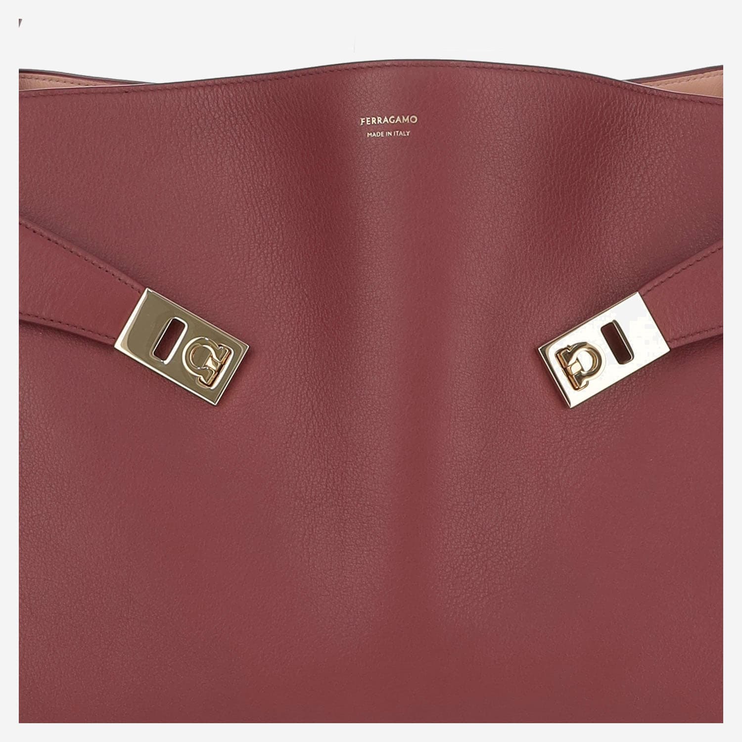 Shop Ferragamo Hug Soft Two-tone Large Shoulder Bag In Red