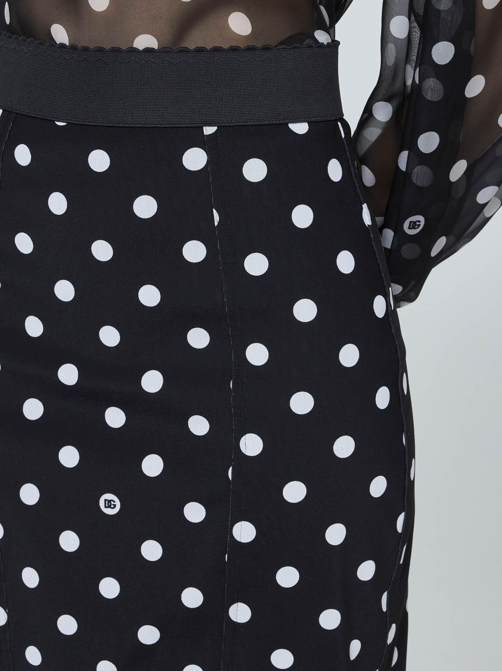 Shop Dolce & Gabbana Polka Dot Print Pencil Skirt