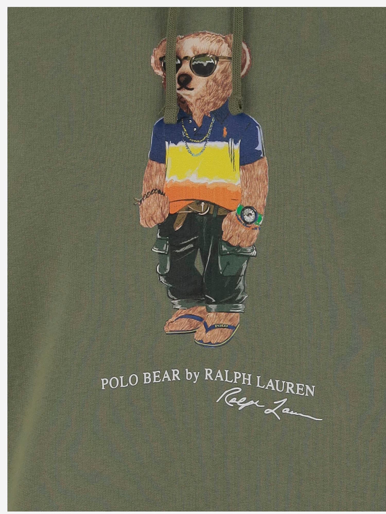 POLO RALPH LAUREN COTTON BLEND SWEATSHIRT WITH POLO BEAR PRINT