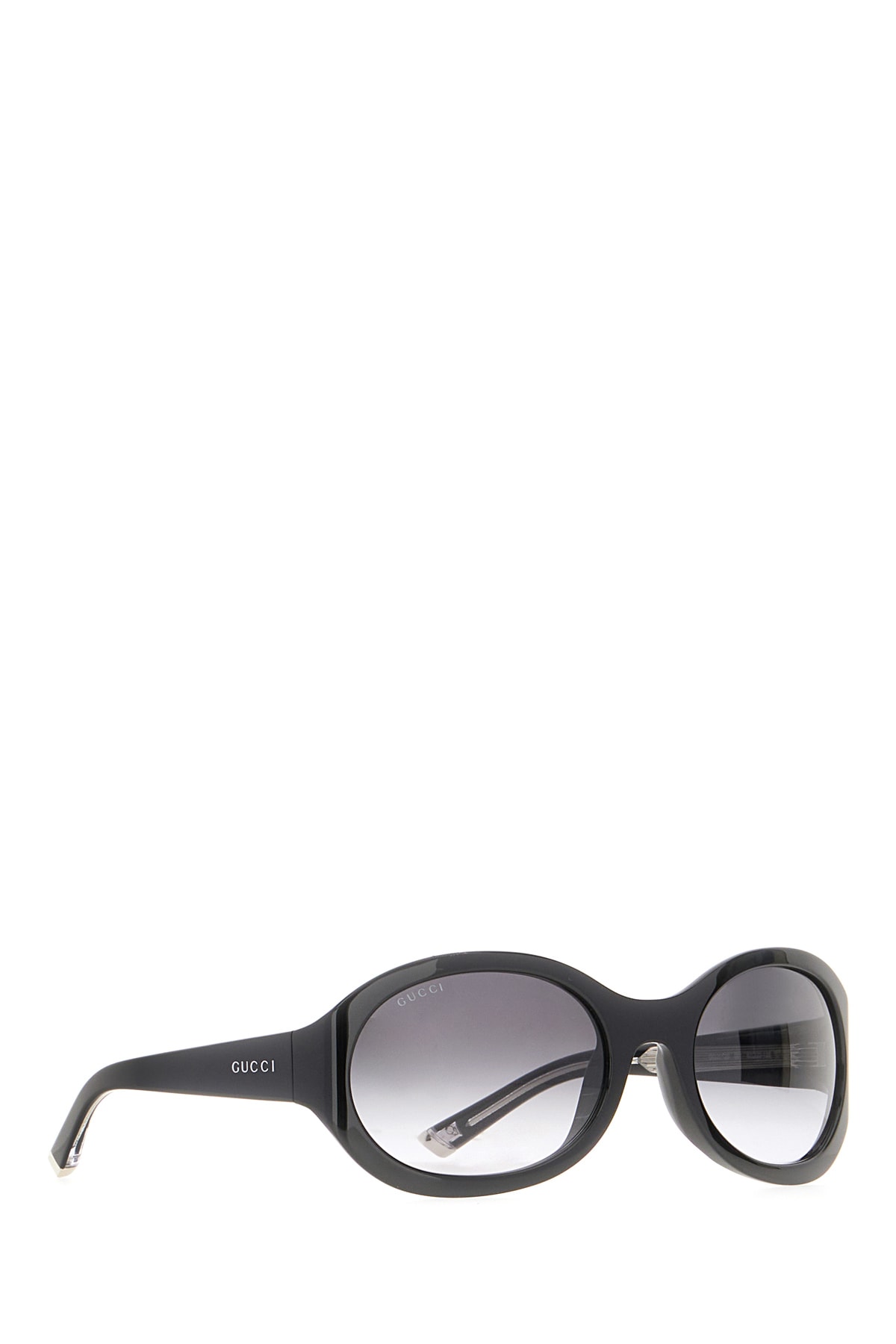 Gucci Acetate Sunglasses With Gradient Lenses And Oval Frame In Black