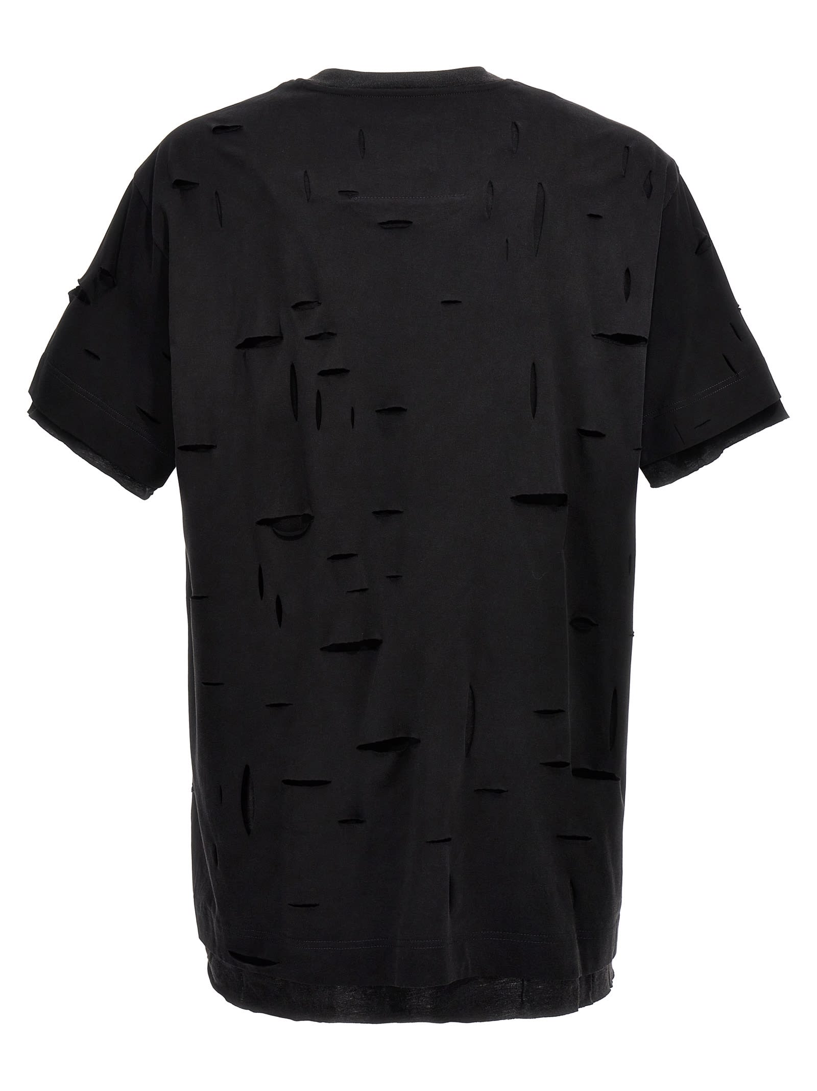 Shop Givenchy Destroyed Effect T-shirt In Nero