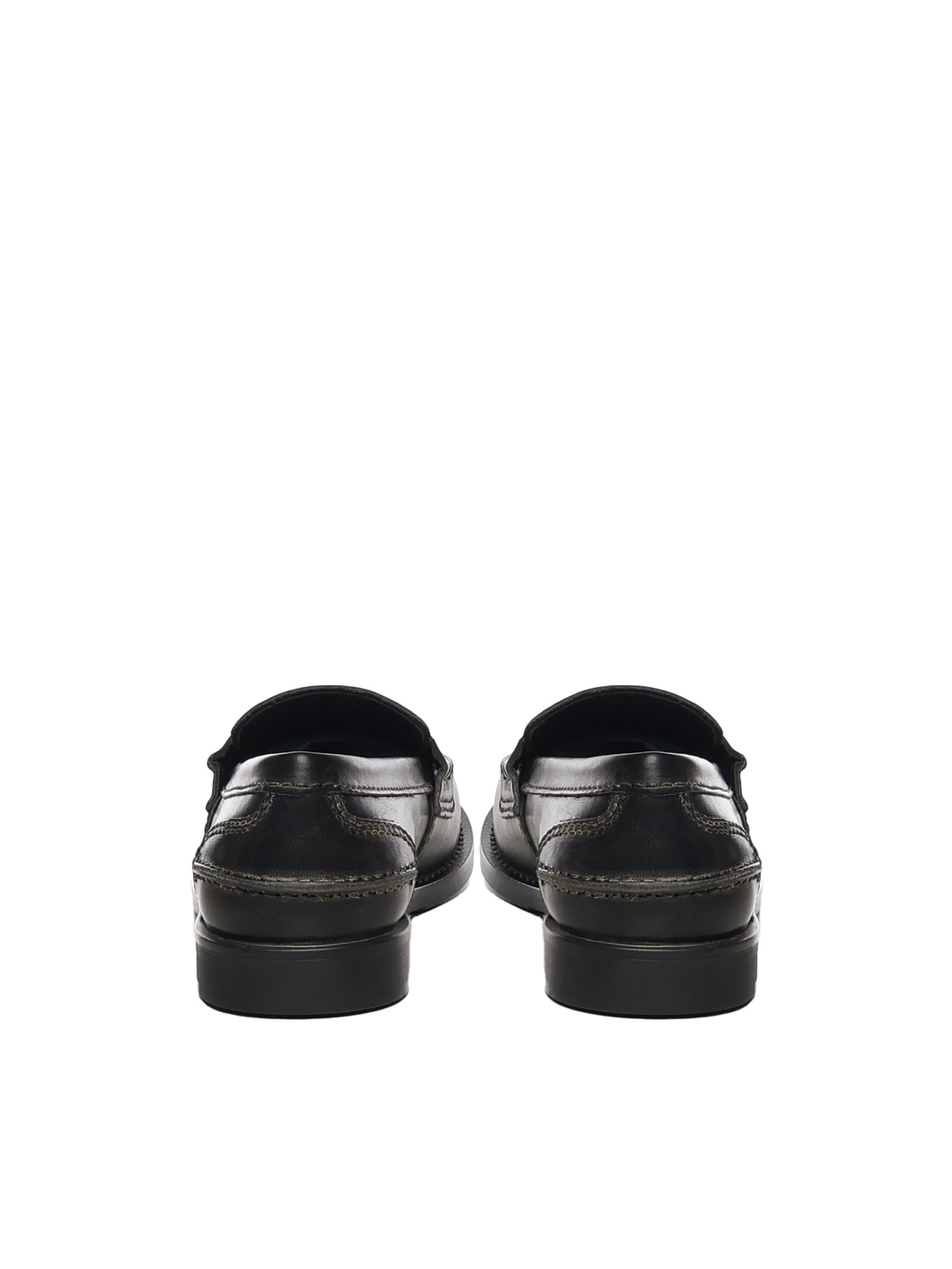 Miu Miu Leather Loafers In Black