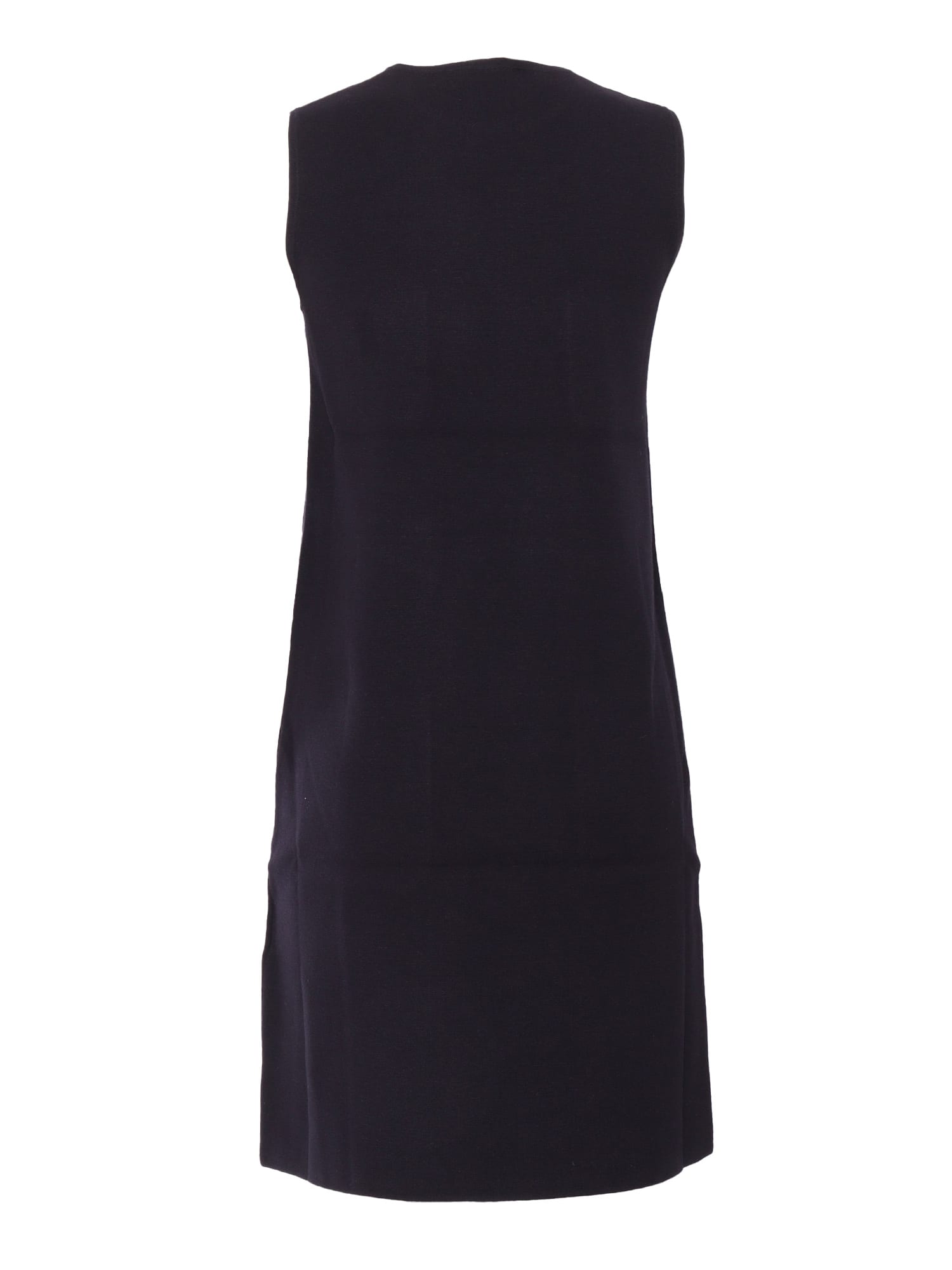 Max Mara Studio Crewneck Sleeveless Midi Dress In Blue