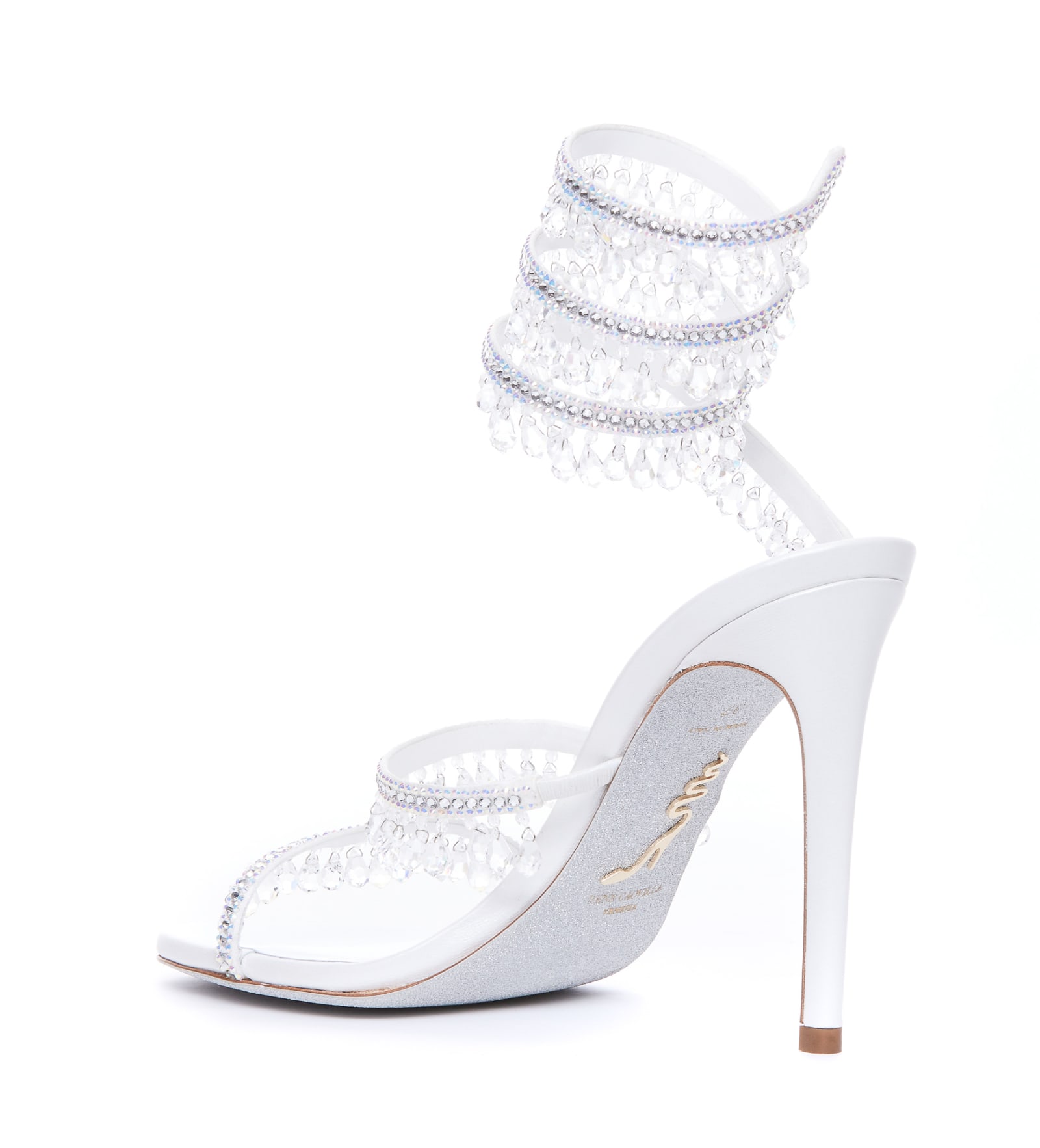 Shop René Caovilla Chandelier Gioiello Pump Sandals In White