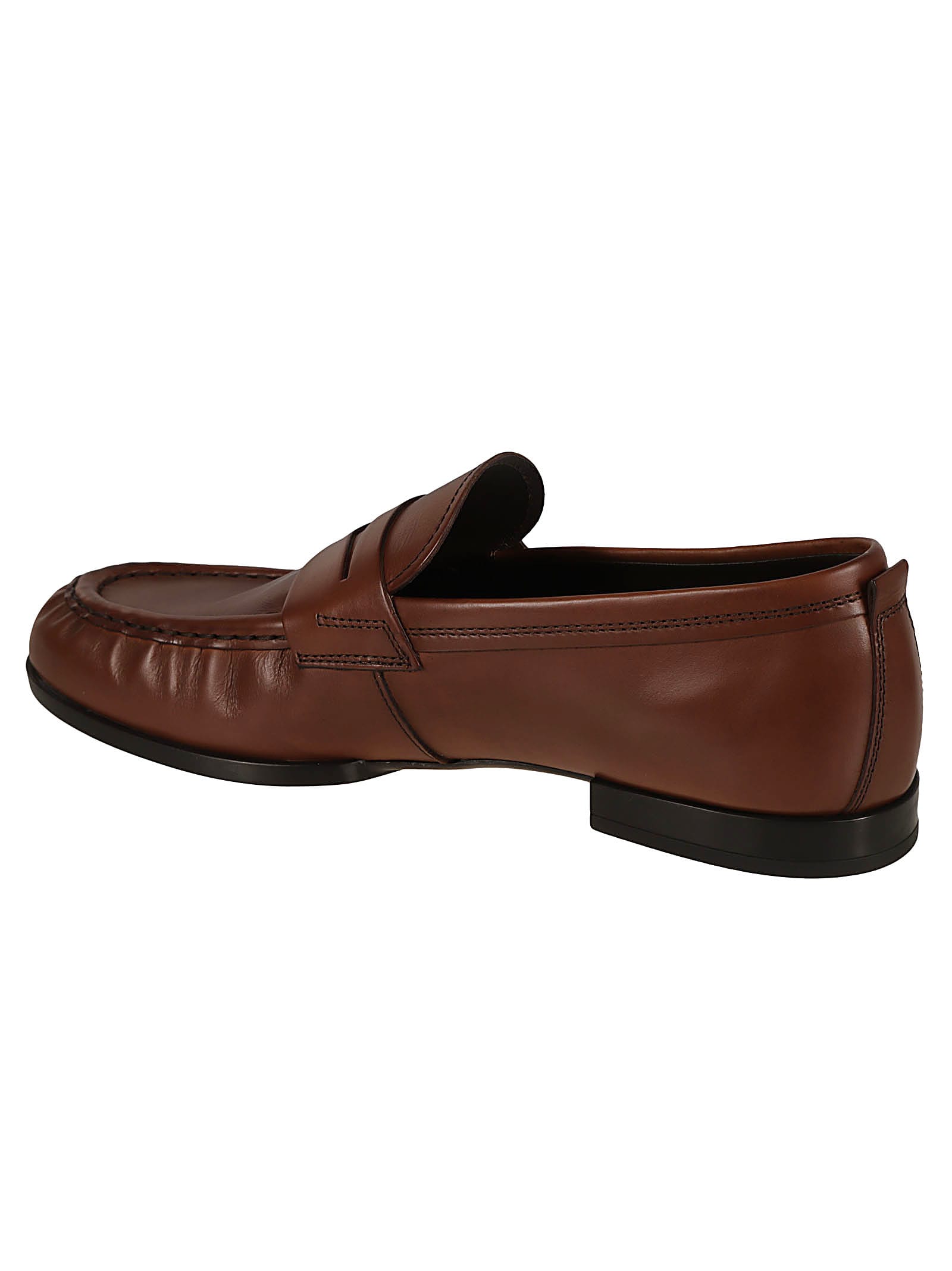 Shop Tod's Logo Stamp Classic Loafers In Teak