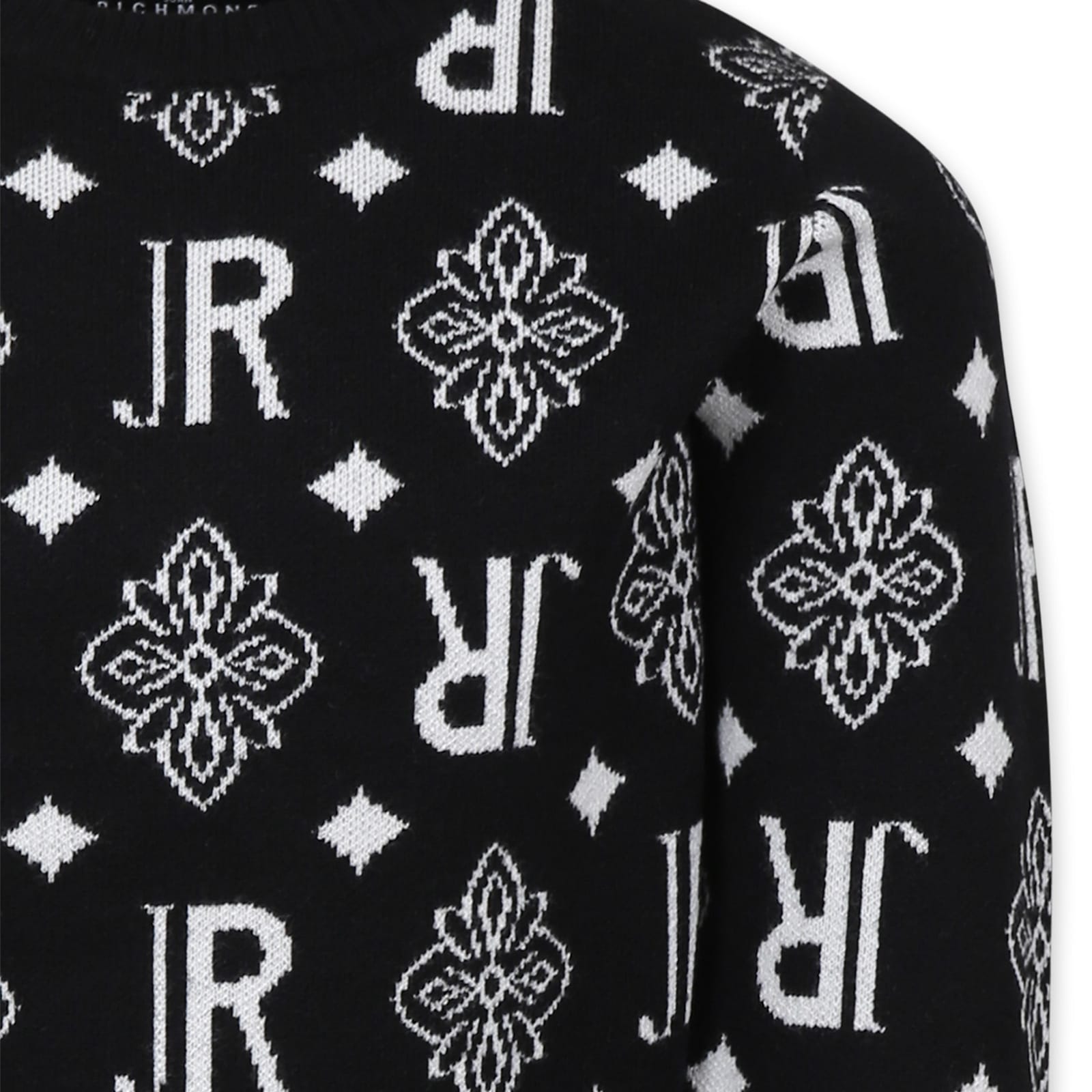 Richmond Black Sweater For Boy With Logo In Black