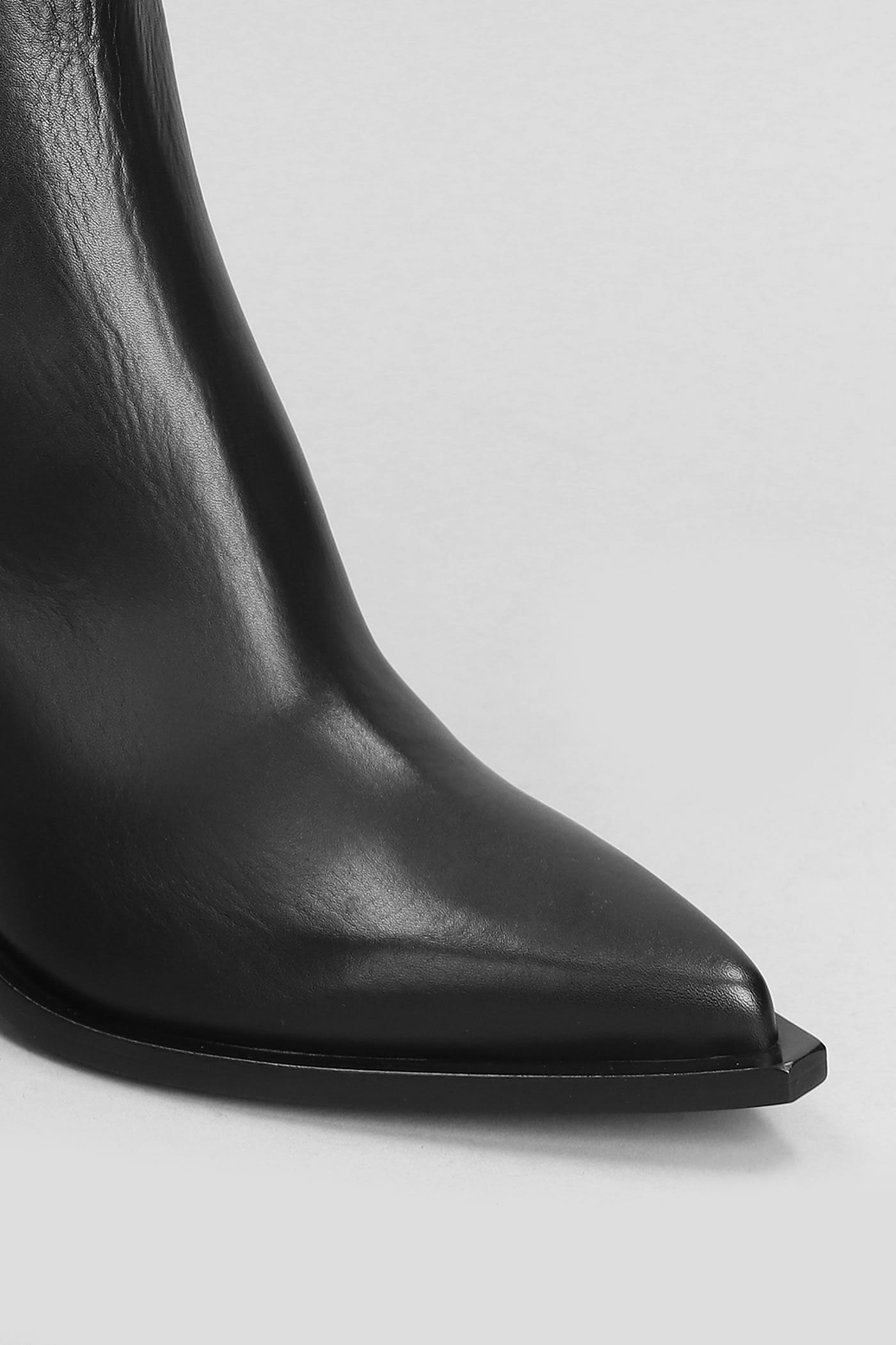 Shop Elena Iachi Texan Ankle Boots In Black Leather