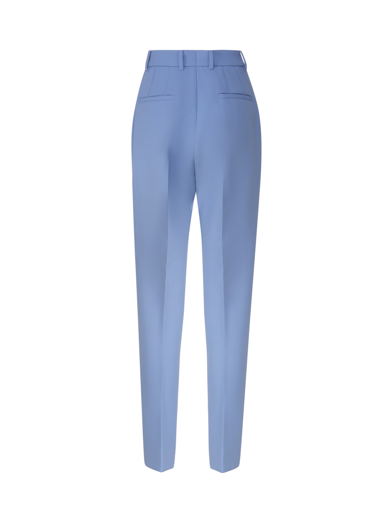 Shop Dolce & Gabbana Wool Crepe Trousers In Wisteria