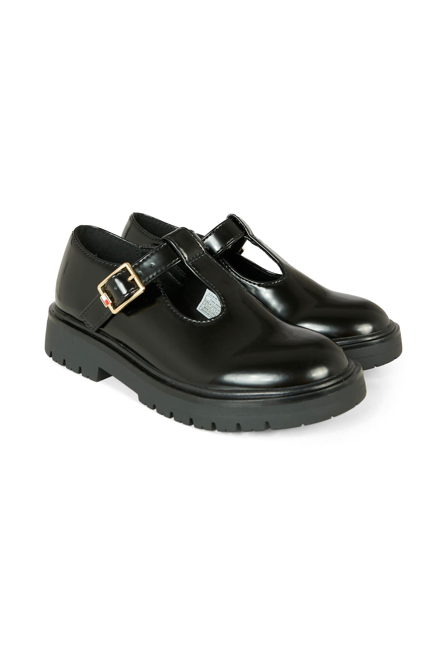 Tommy Hilfiger Black Ox-eye Ballet Shoes For Baby Girl With Logo In Black