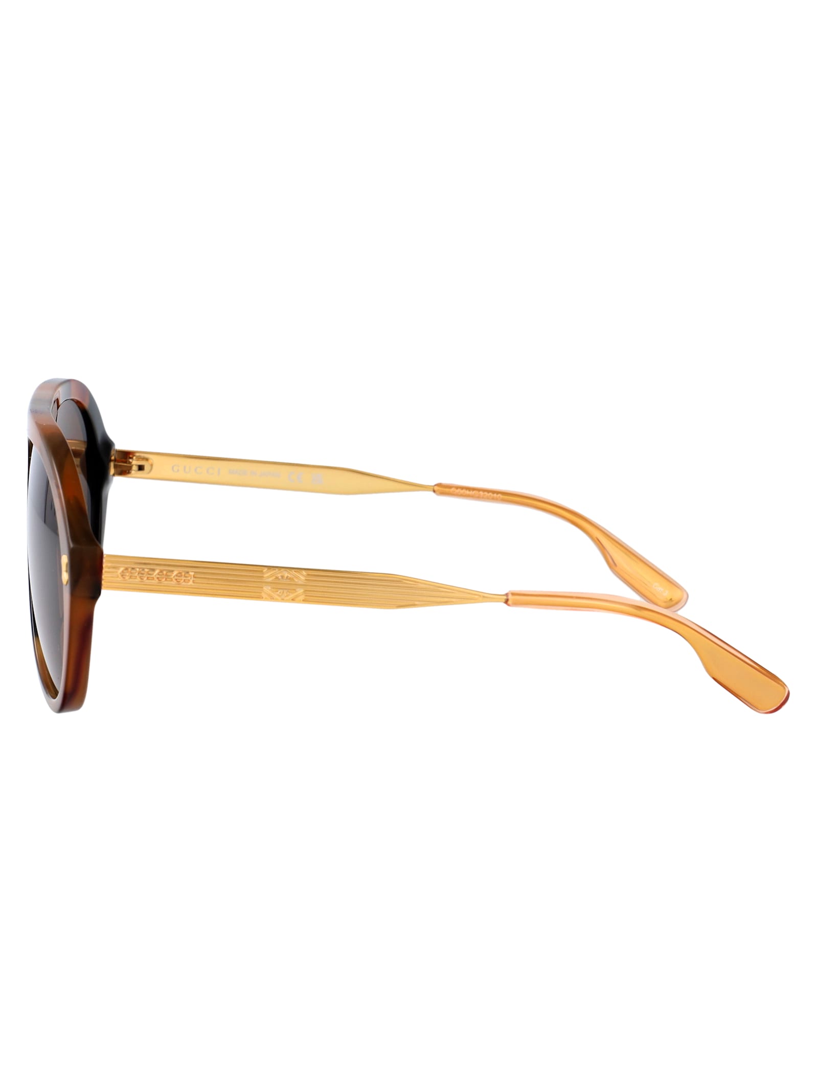 Gucci Sunglasses Men Gold In Brown
