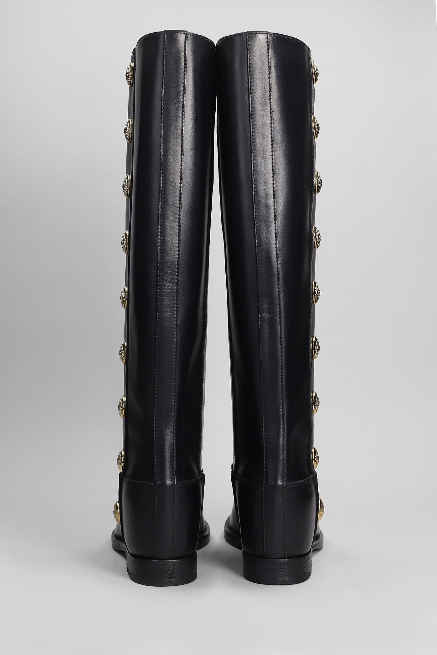 Via Roma 15 In Black Leather In Black