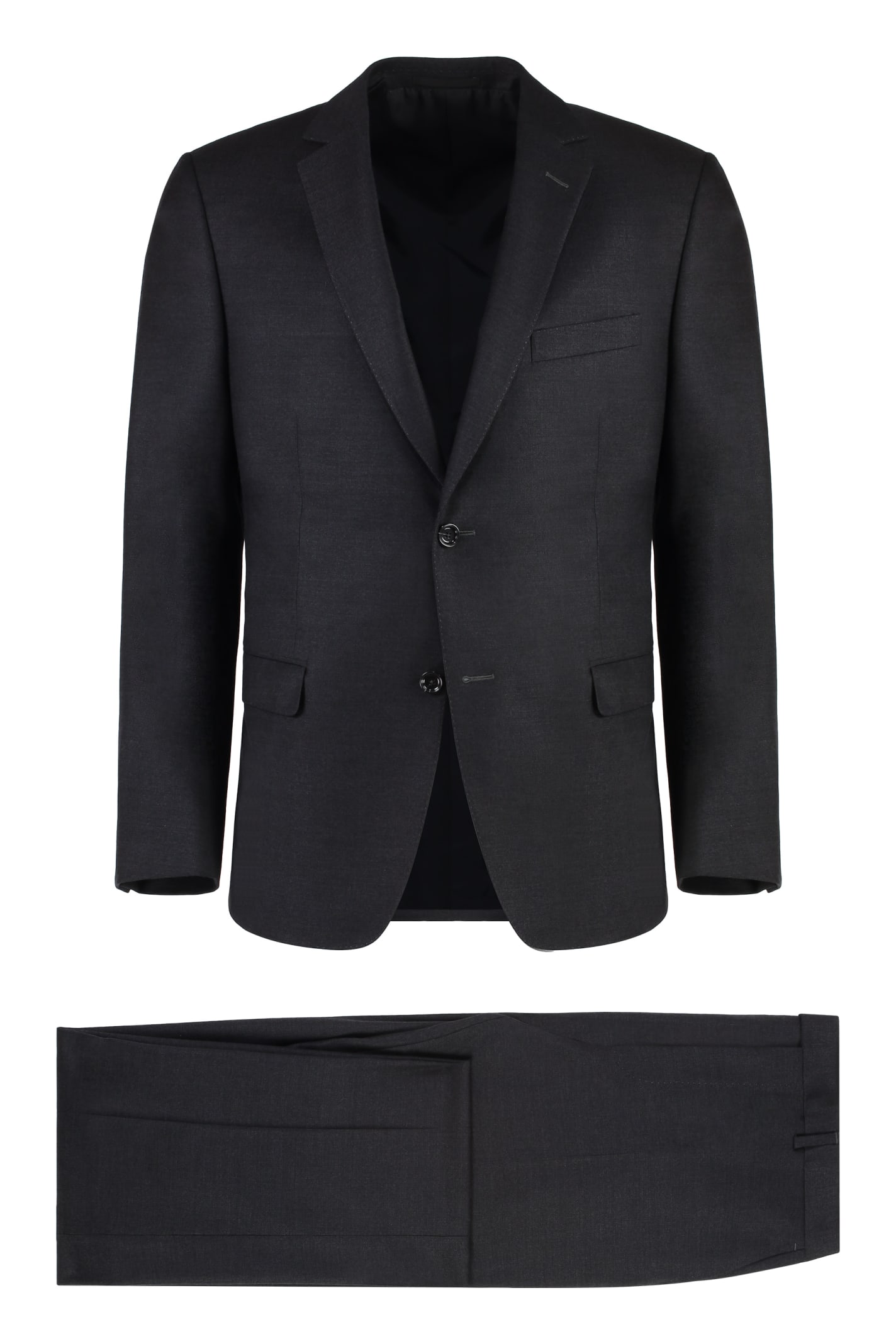 Shop Z Zegna Wool Two-pieces Suit In Grey