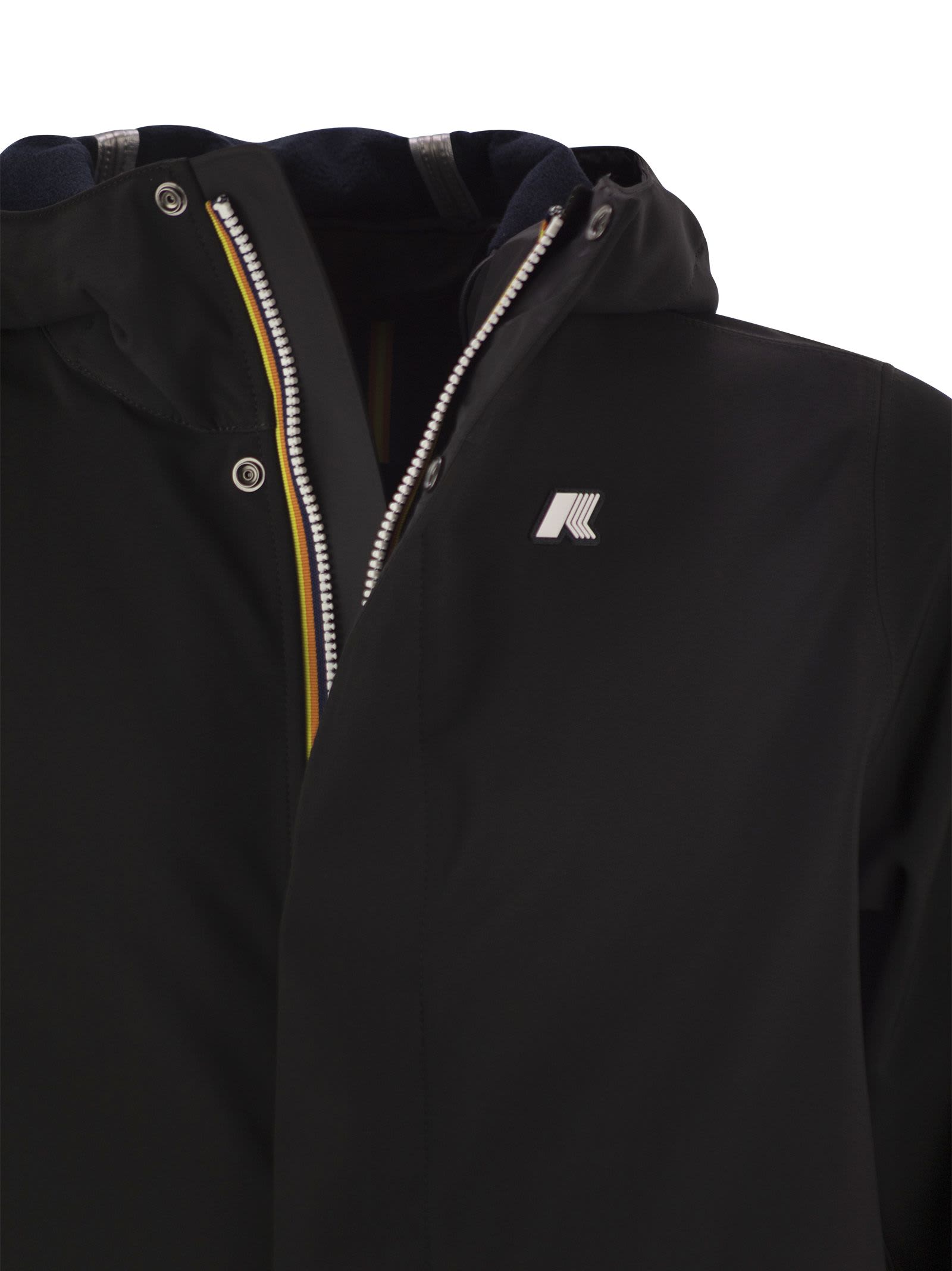 Shop K-way Marlyn Bonded - Waterproof Jacket With Hood In Black