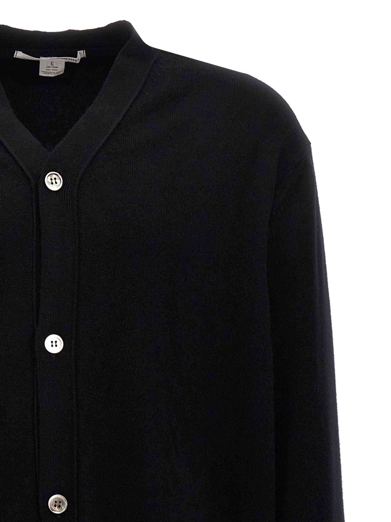 Shop Comme Des Garçons Shirt Wool Cardigan In Black