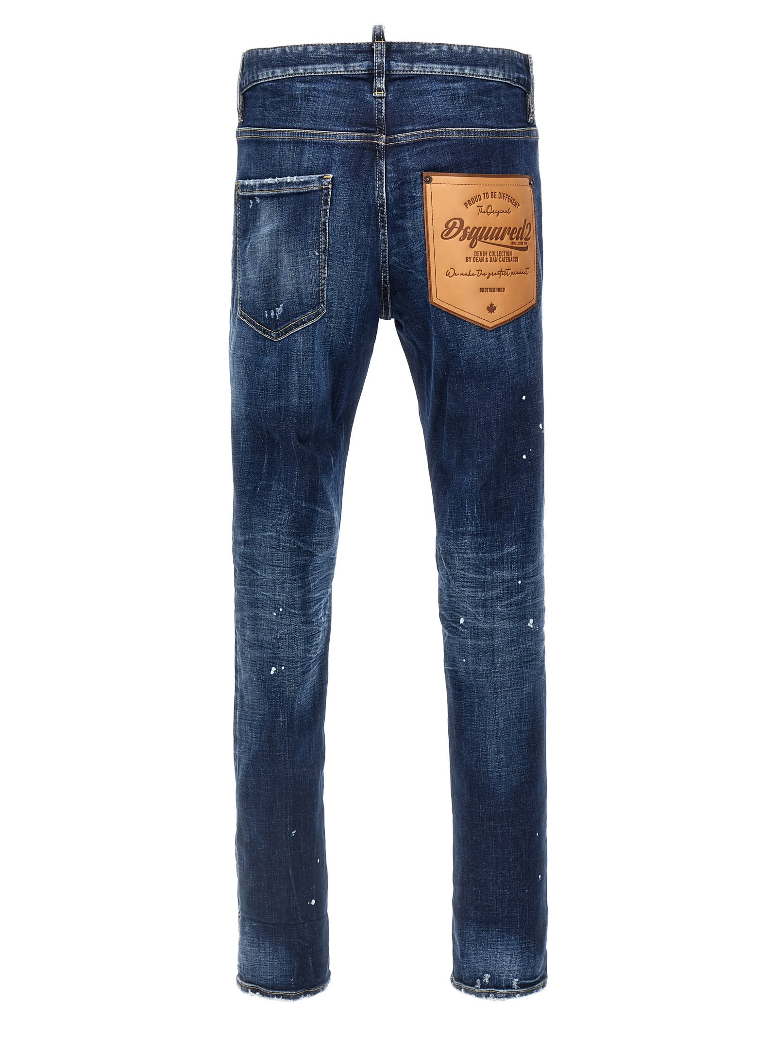 Dsquared2 Blue Narrow Denim Jeans In Navy Blue