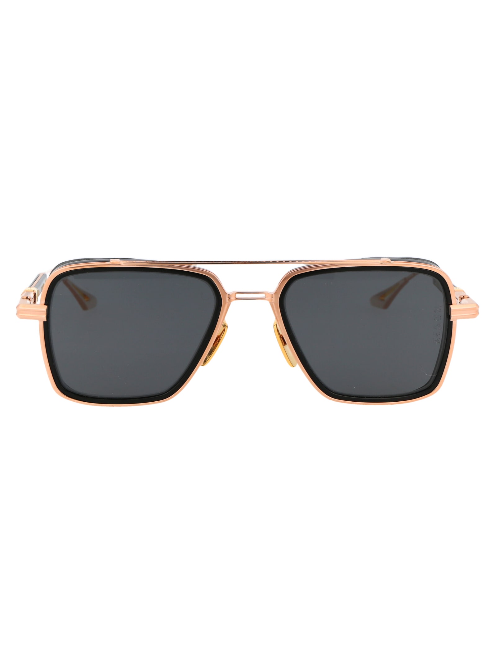 Shop Dita Eplx.8 Sunglasses In Rose Gold - Black - Black Iron