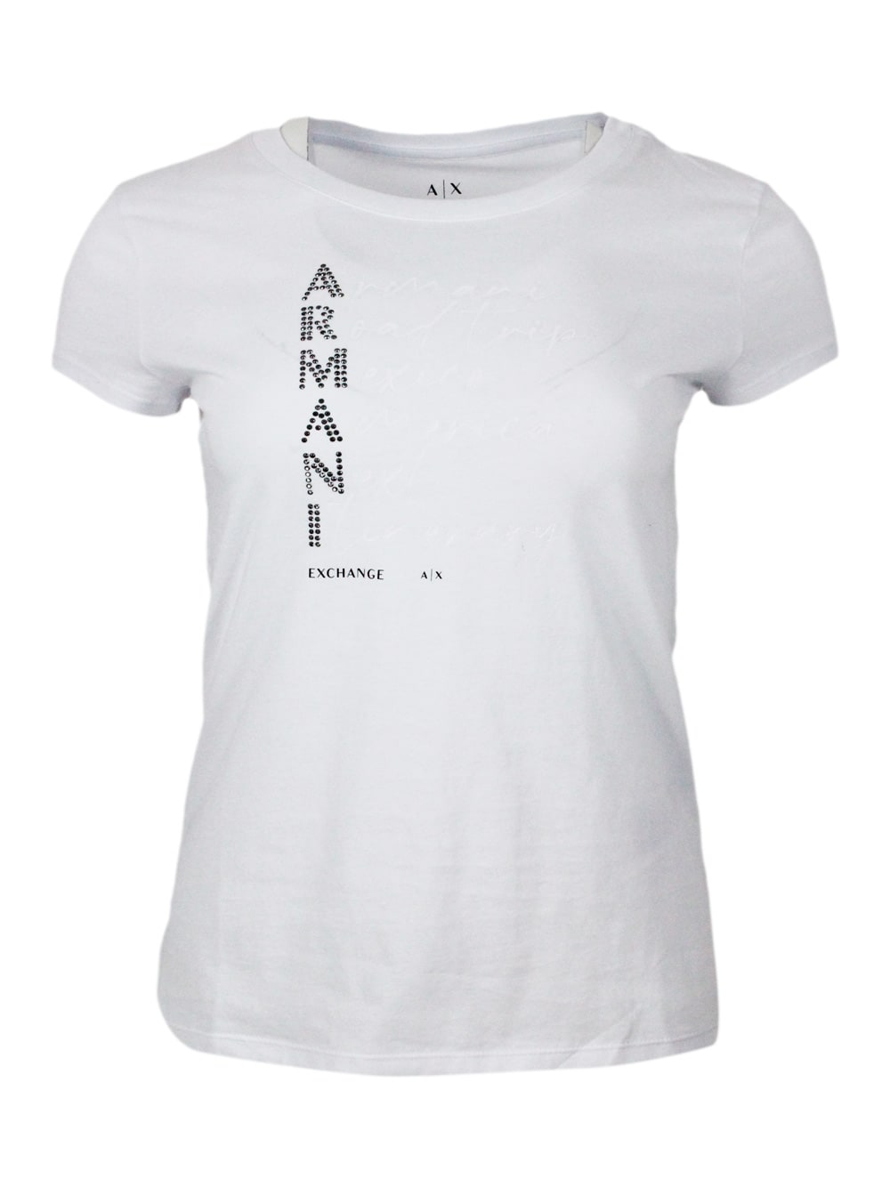 Short-sleeved Crew-neck T-shirt With Studded Logo On The Front