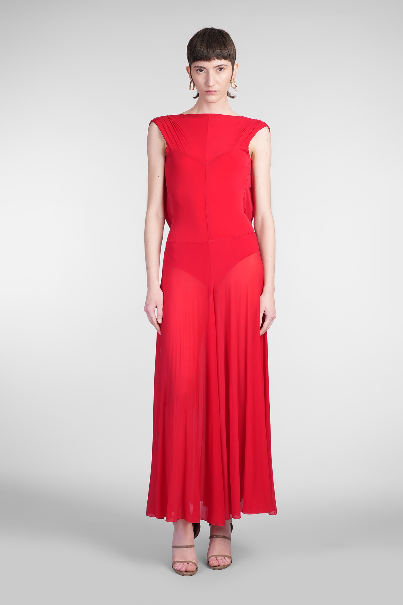 Magda Butrym Dress 11 In Red Polyamide Polyester