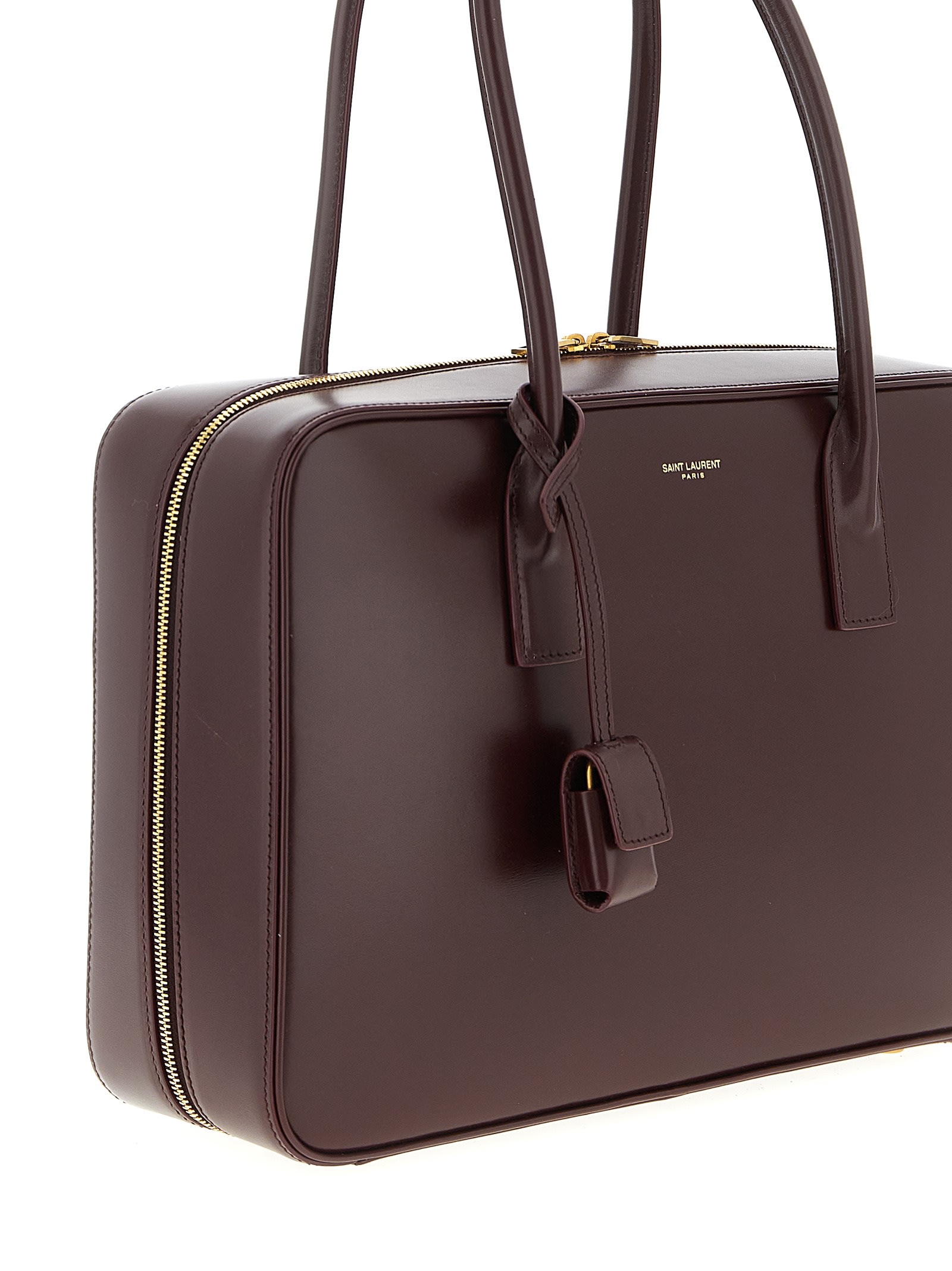 Saint Laurent Sac De Jour In Box Shoulder Bag In Burgundy