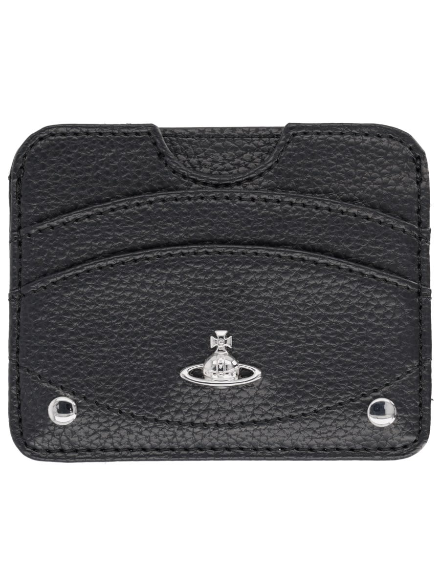Vivienne Westwood Card Holder Half Moon In Black