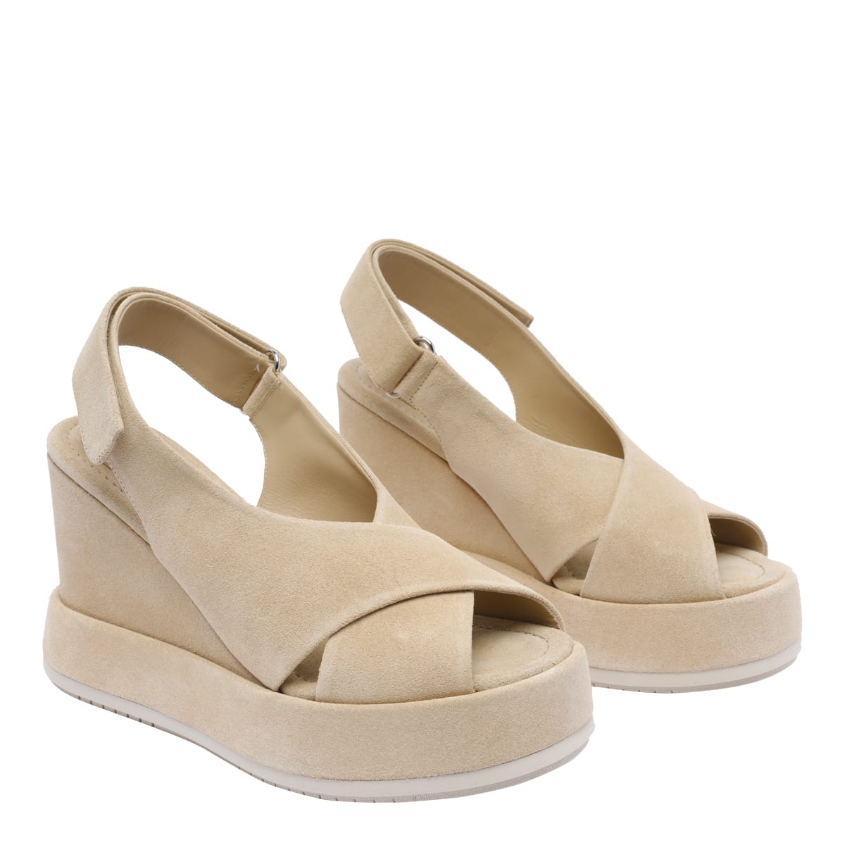 Paloma Barceló Sand Cora Wedges In Beige