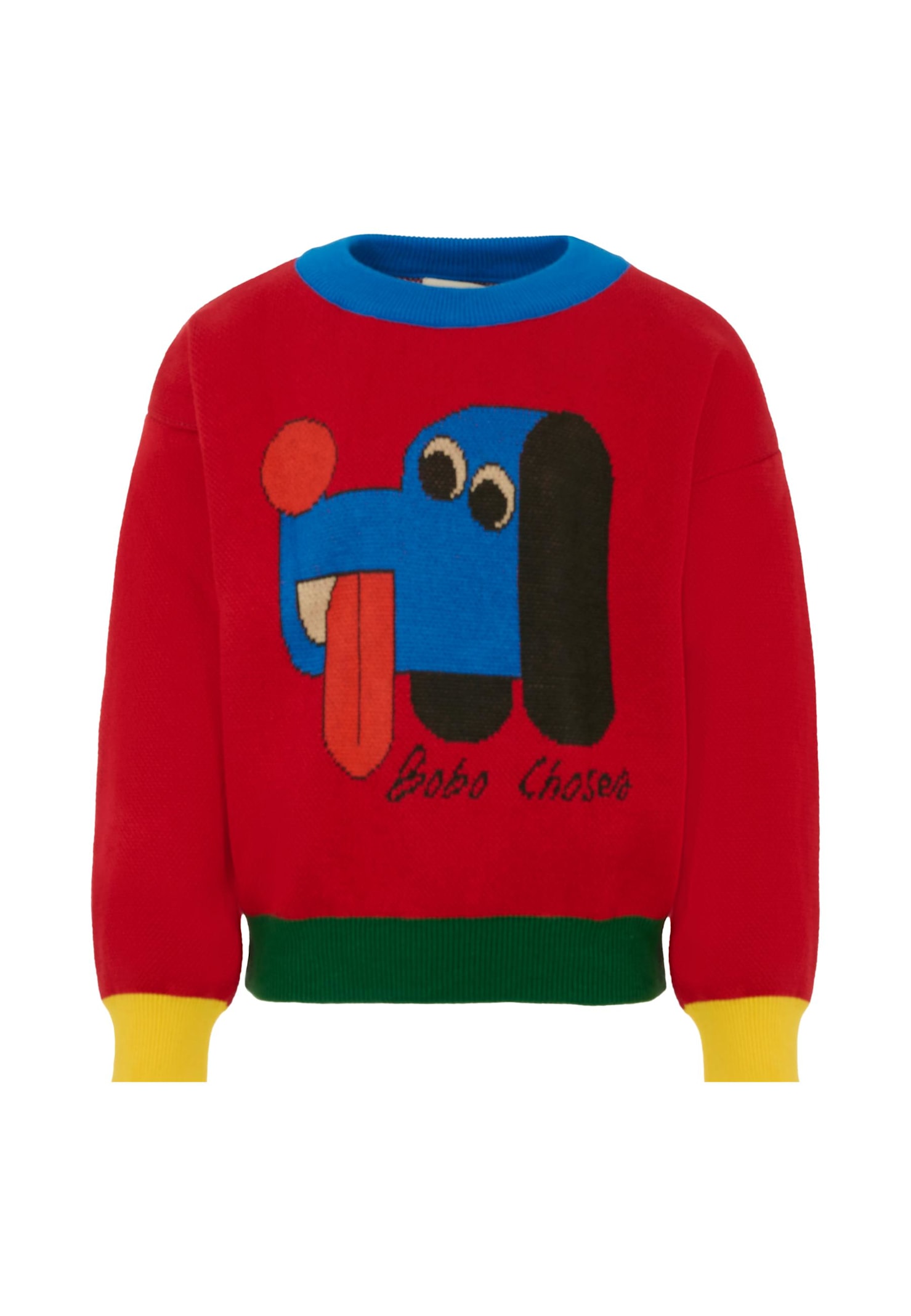 Bobo Choses Red Sweater For Boy With Dog In Multi