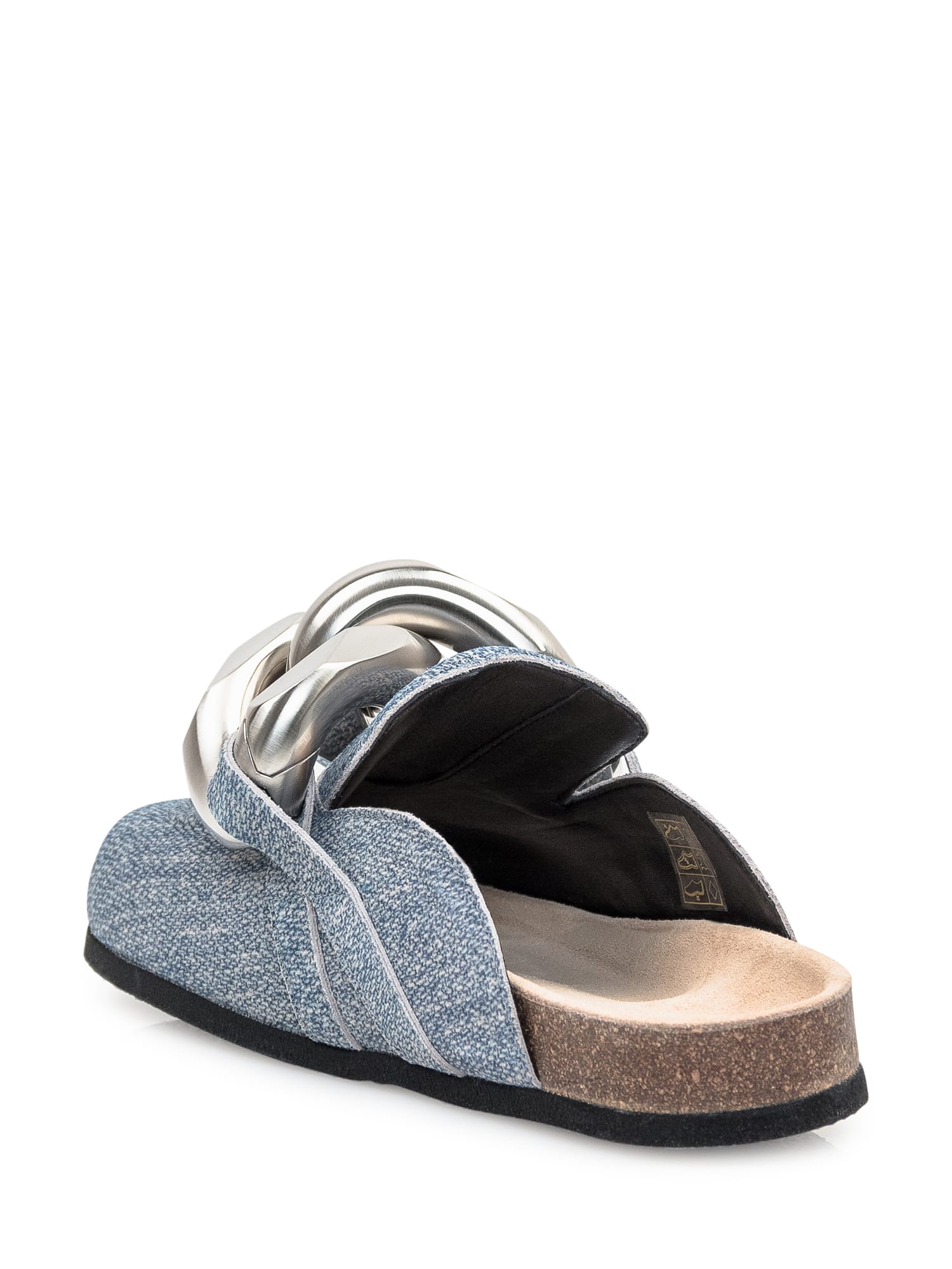 Jw Anderson Chain Loafer Leather Mules In Blue