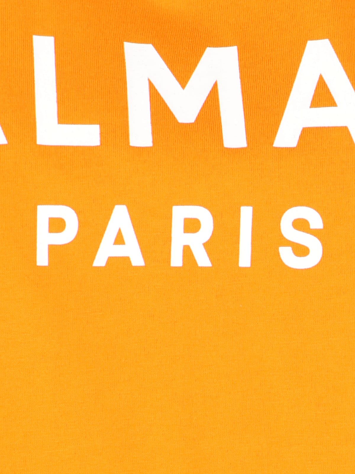 Shop Balmain T-shirt In Arancione/bianco