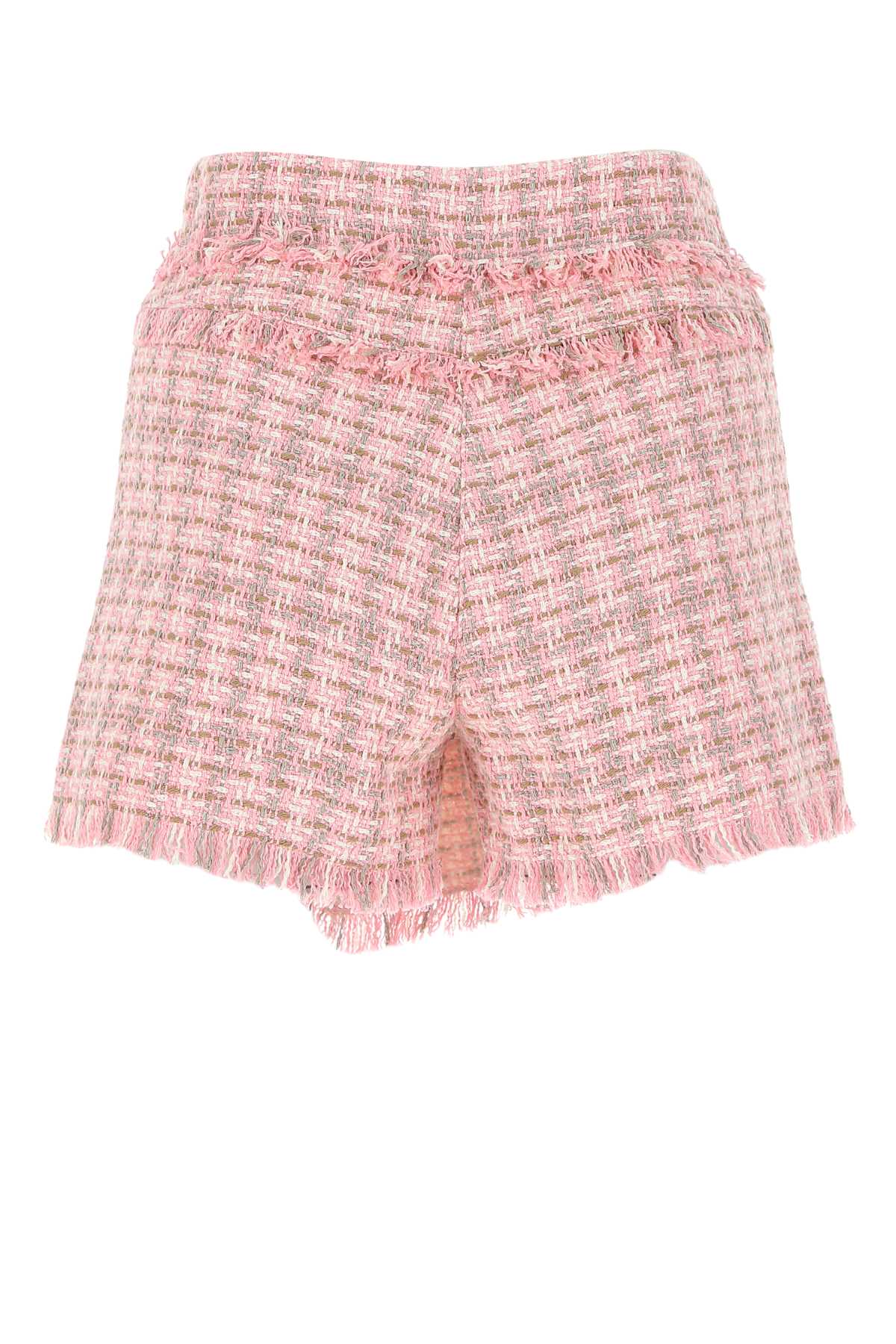 Shop Msgm Multicolor Tweed Shorts In Pink