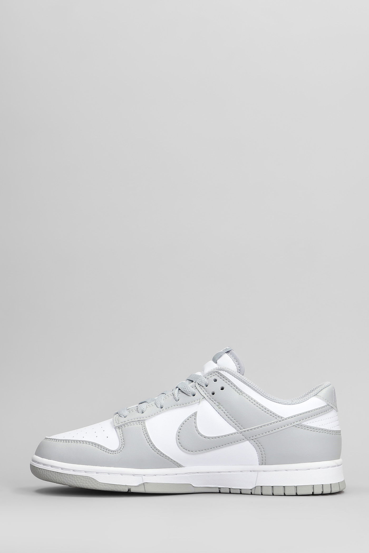 Nike Dunk Low Retro Sneakers In Grey Leather In White