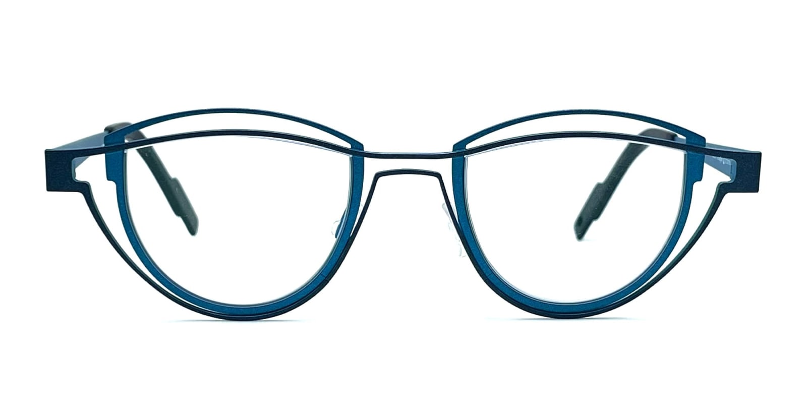 Shop Theo Eyewear Shape - 313 Glasses In Blue