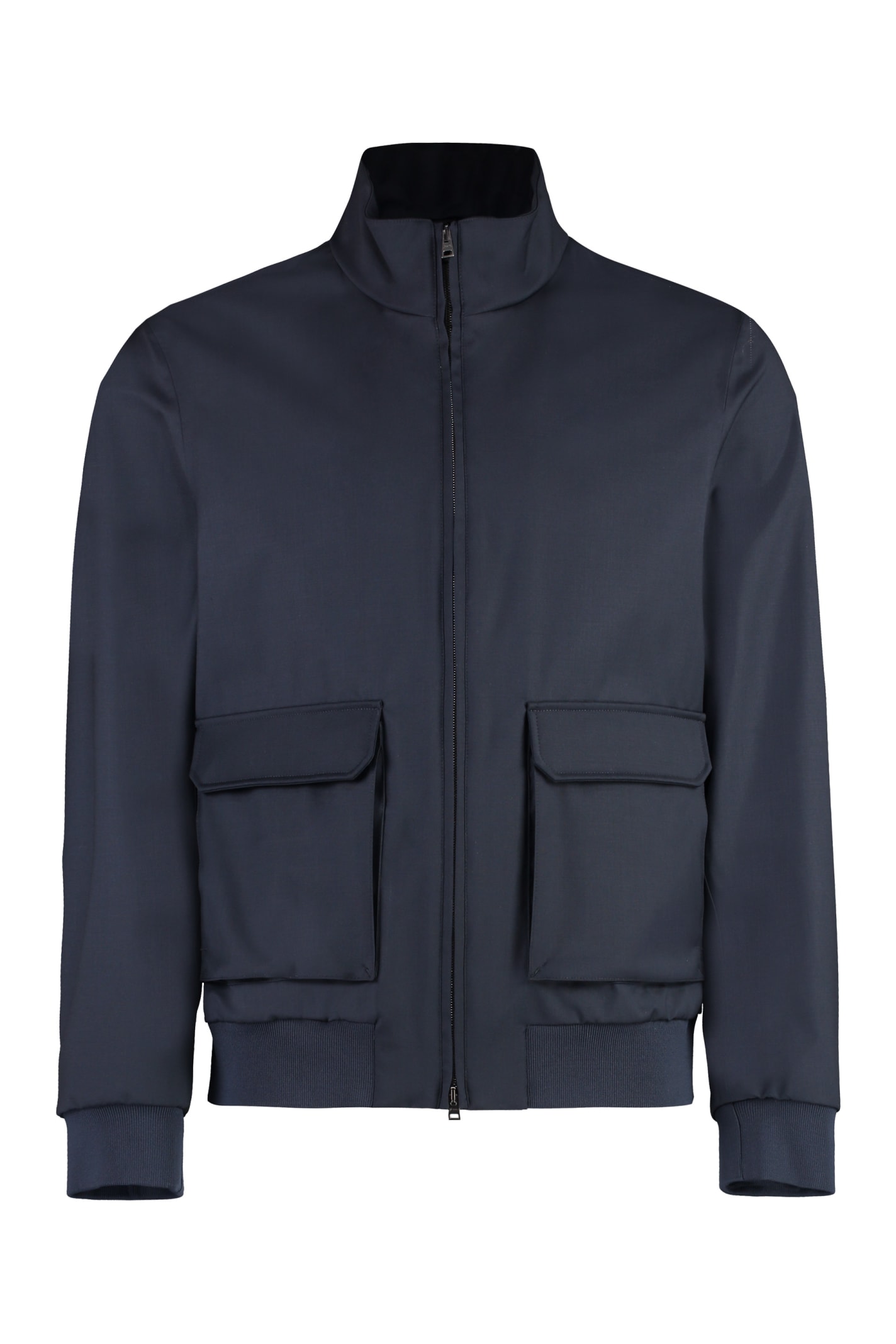 Shop Herno Wool Zipped Jacket In C