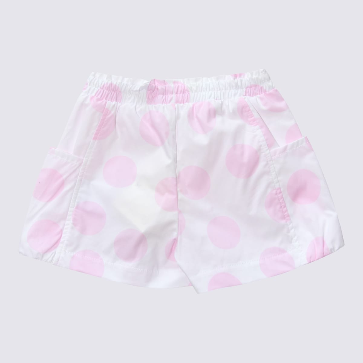 Monnalisa Kids' Multicolor Cotton Shorts In Bianco+rosa Fairytale
