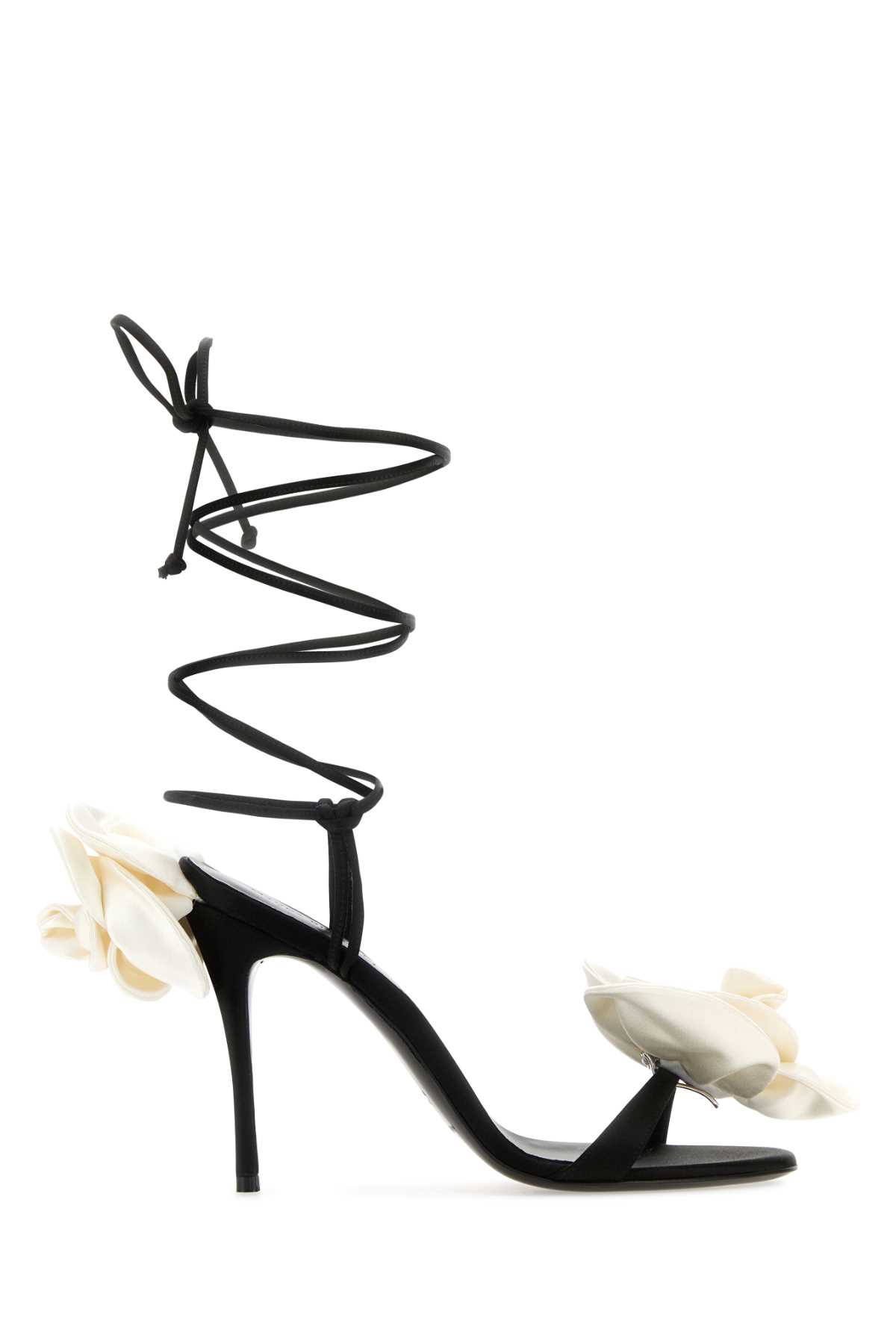 Black Satin Sandals