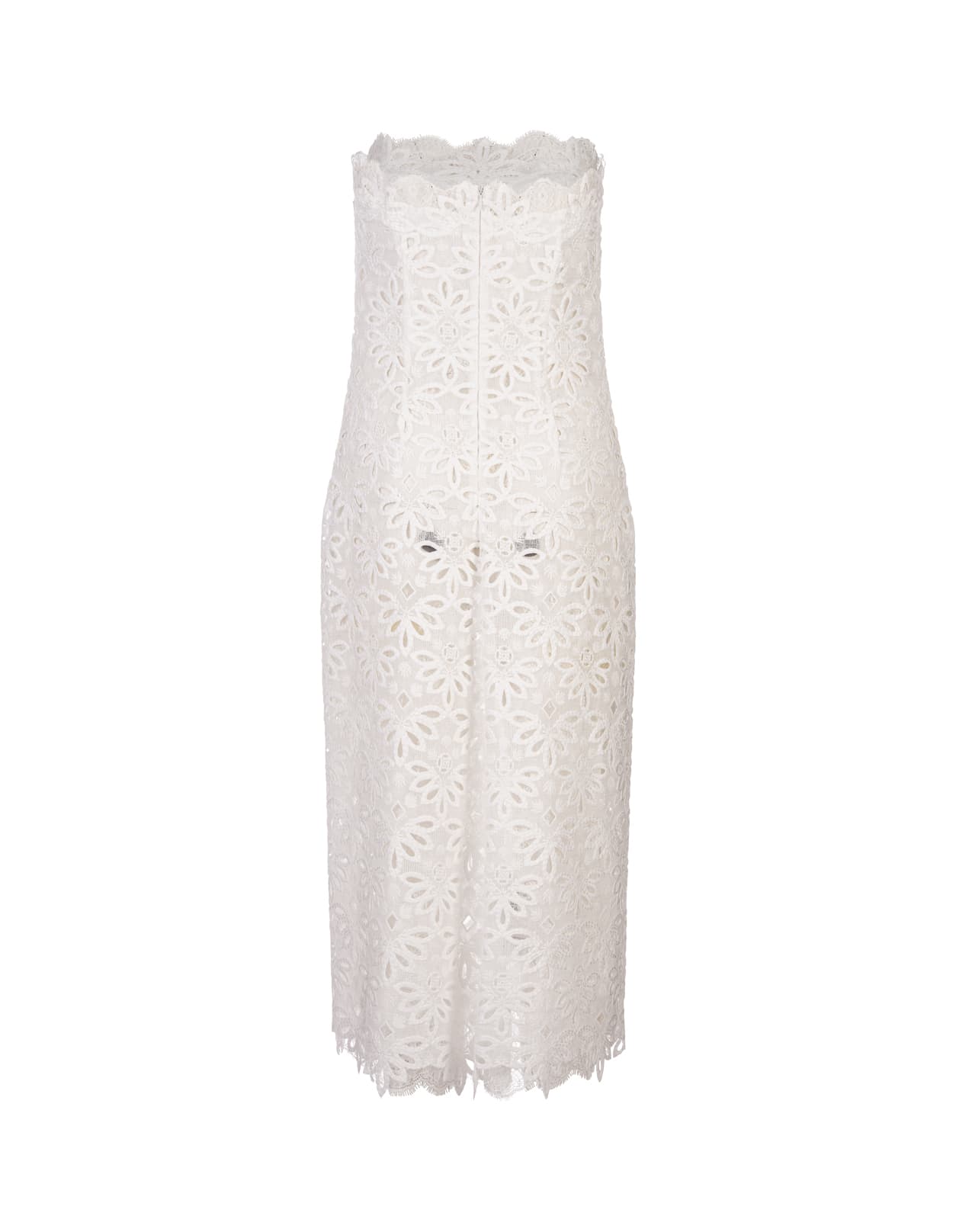 Shop Ermanno Scervino Sangallo Lace Bustier Dress In White