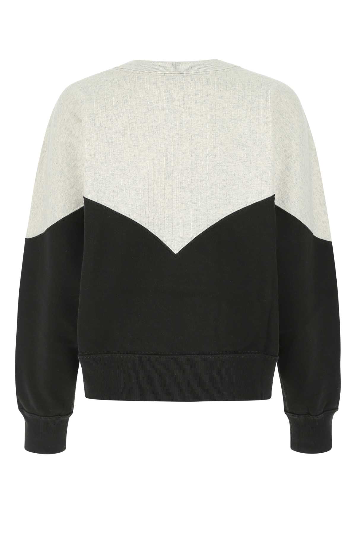 Shop Marant Etoile Two-tone Cotton Blend Houston Sweatshirt In Fadedblack