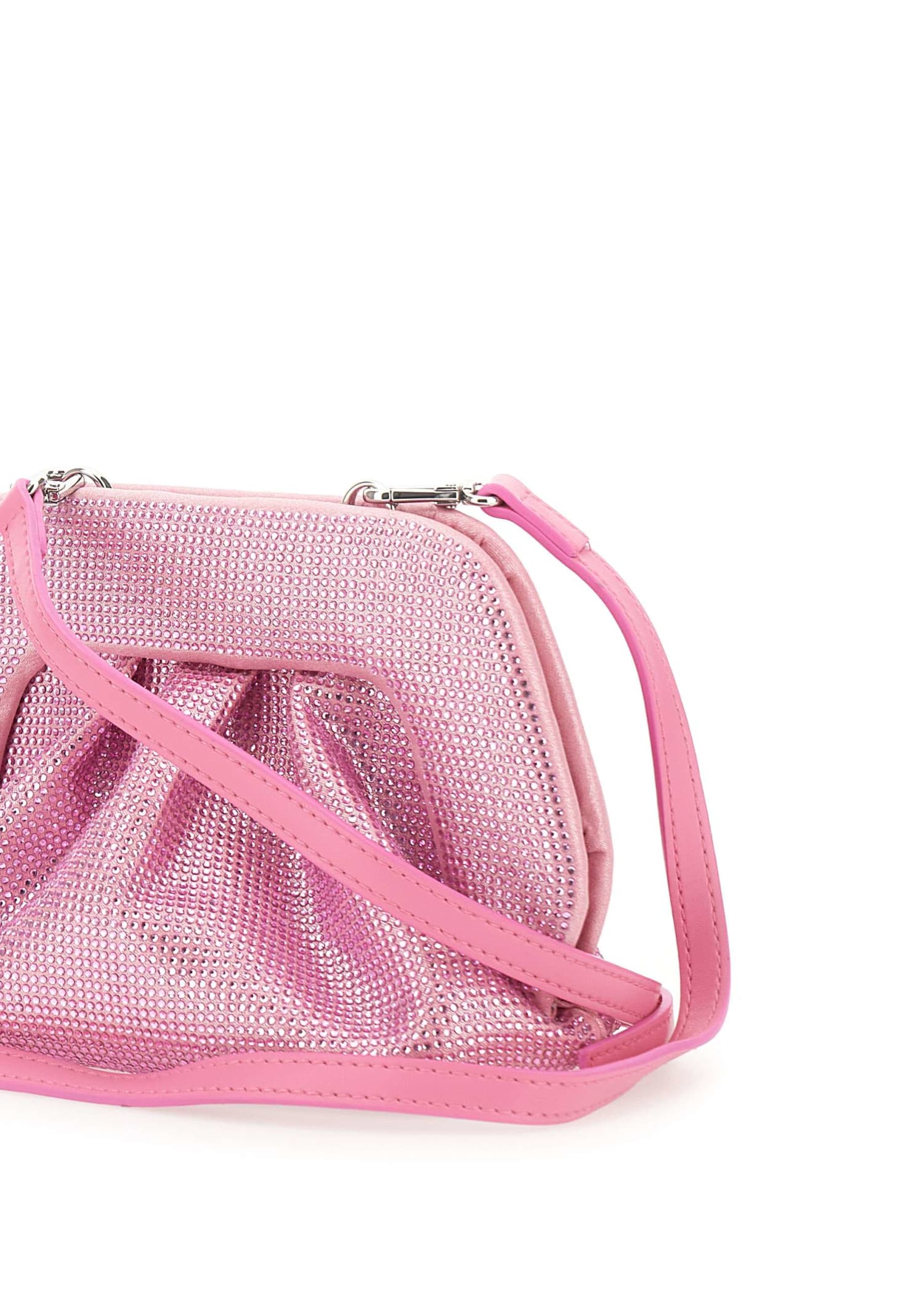 Shop Themoirè Gea Strass Vegan Leather Clutch Bag In Pink