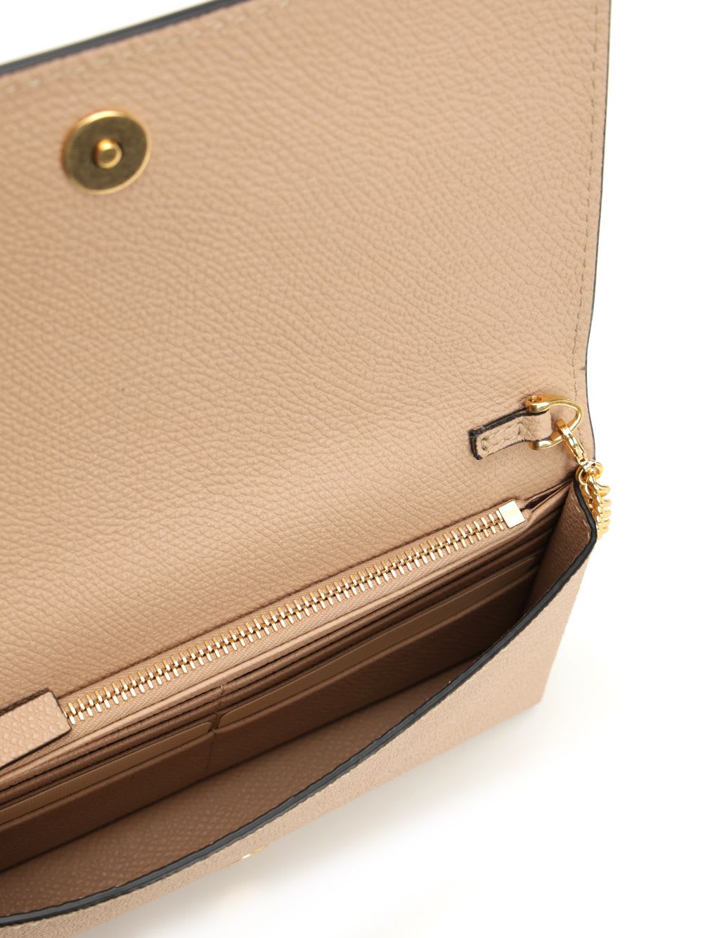 Valentino Vlogo Signature Chain Wallet In Neutral