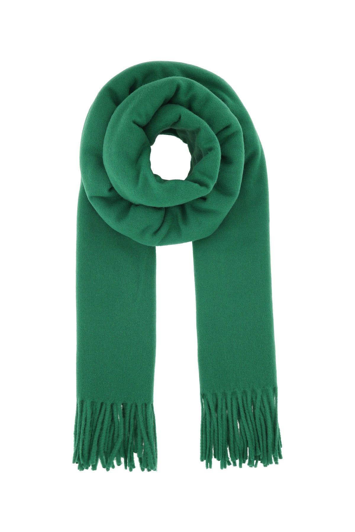 Maison Kitsuné Green Wool Scarf